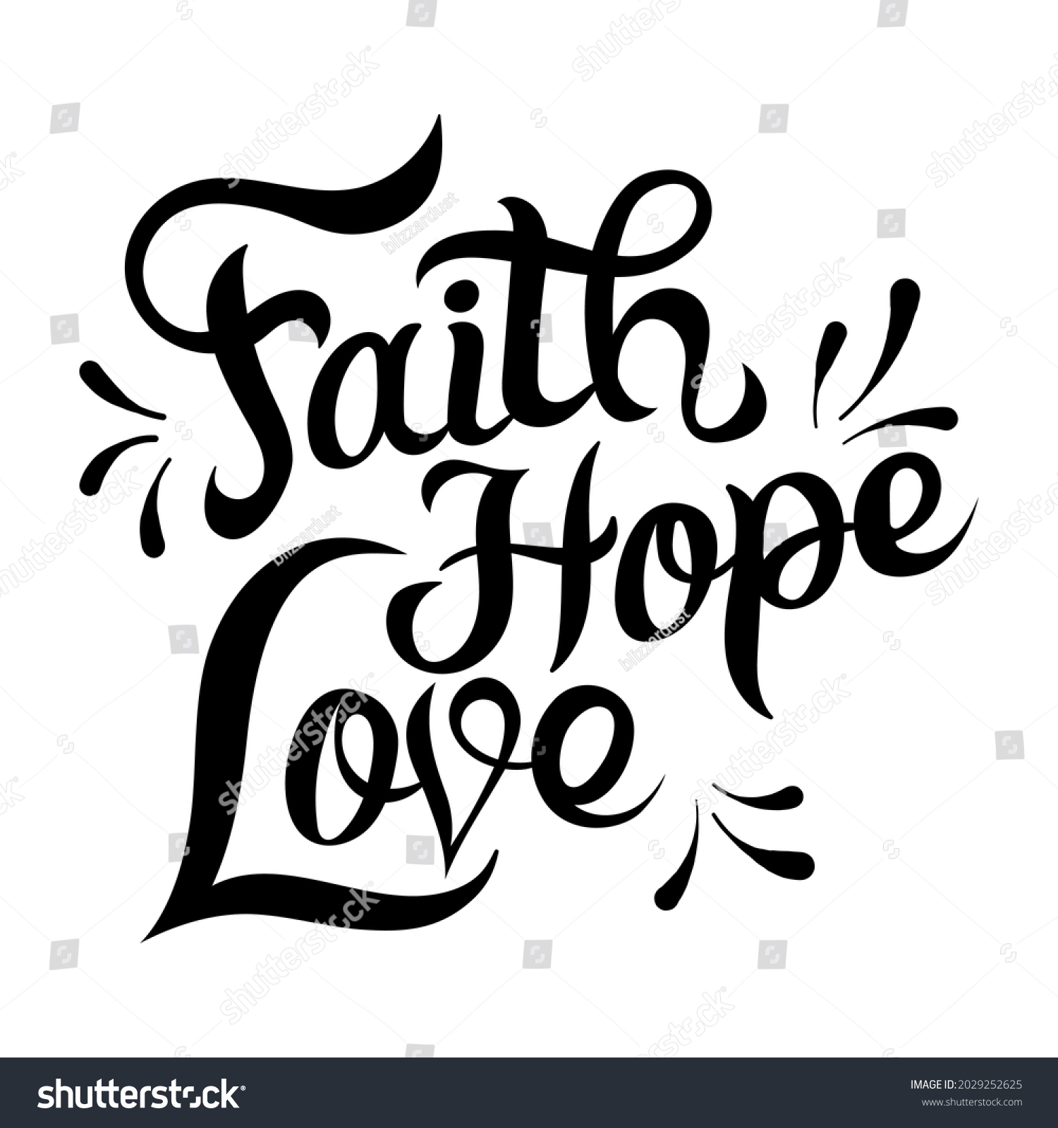 Hand Lettering Typography Inspirational Quote Faith Stock Vector ...