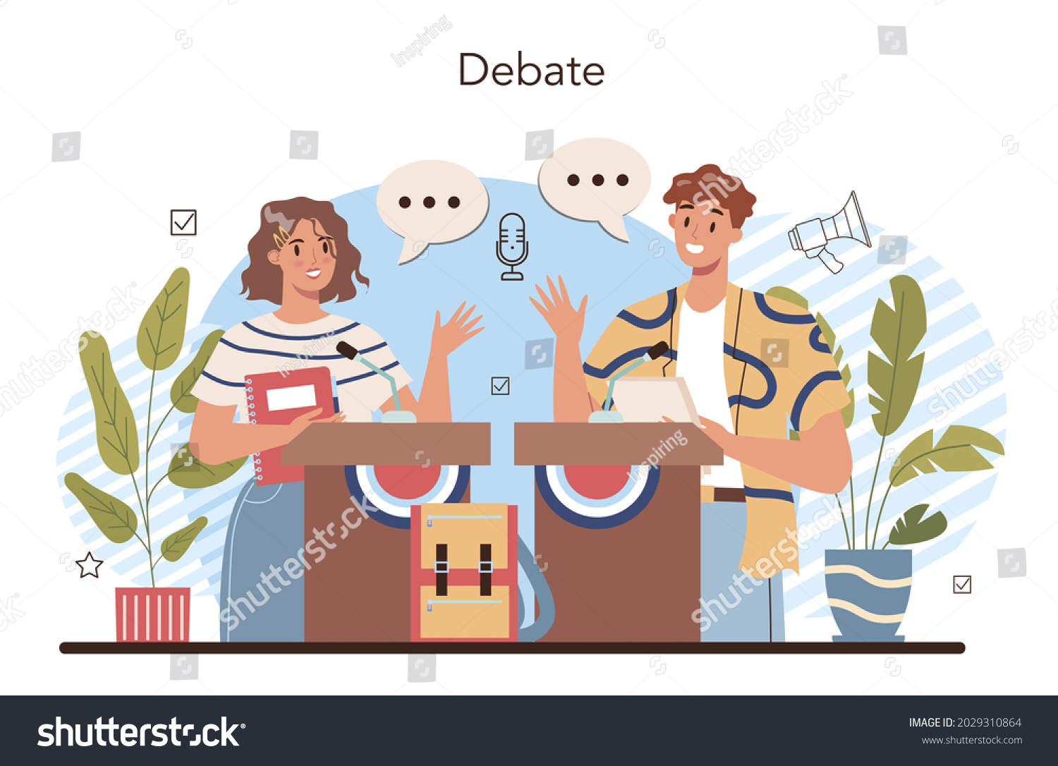 Rhetoric School Class Students Training Debates Stock Vector (Royalty ...