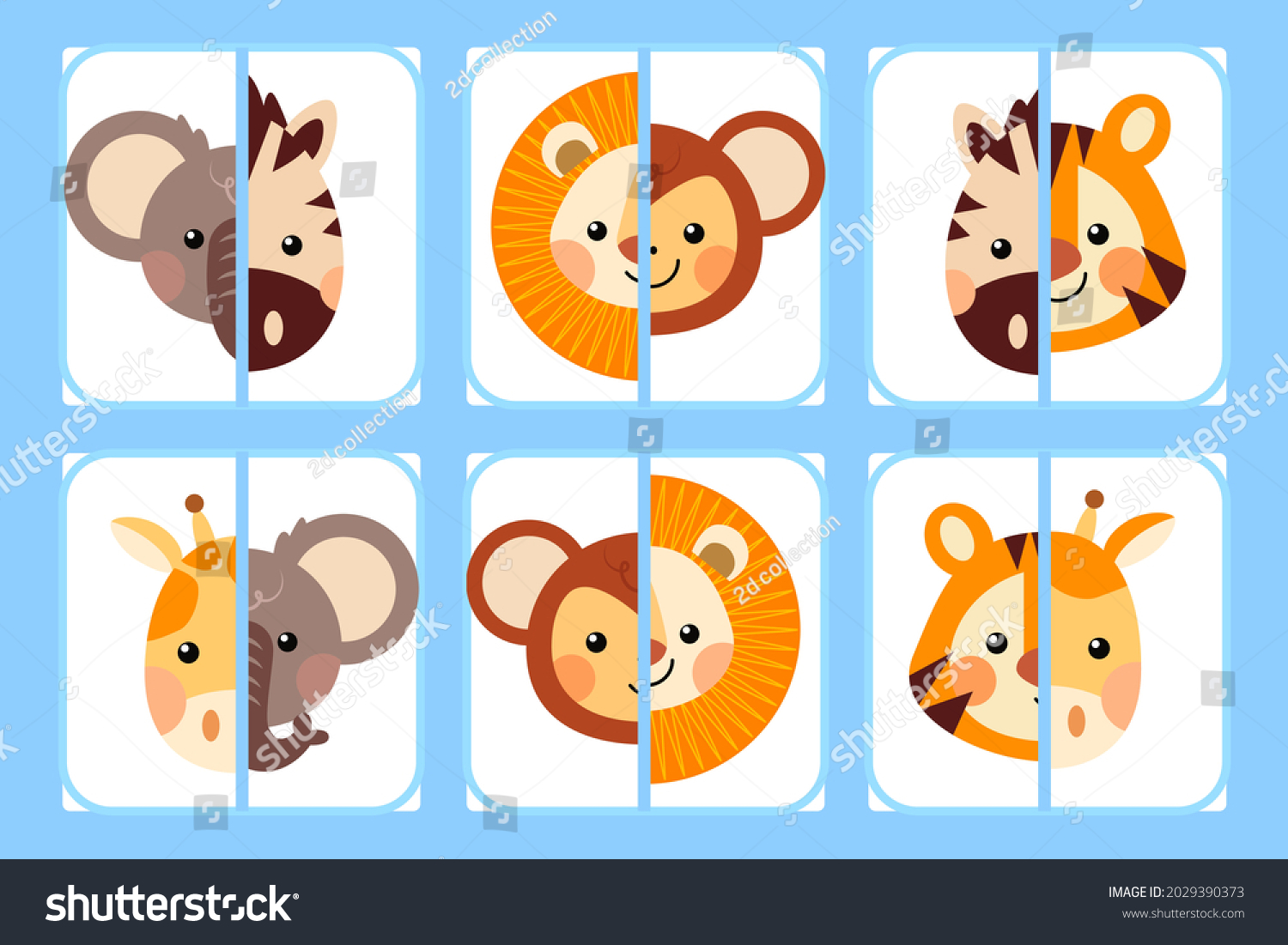 Education Match Game Kids Find Picture Stock Vector (Royalty Free ...