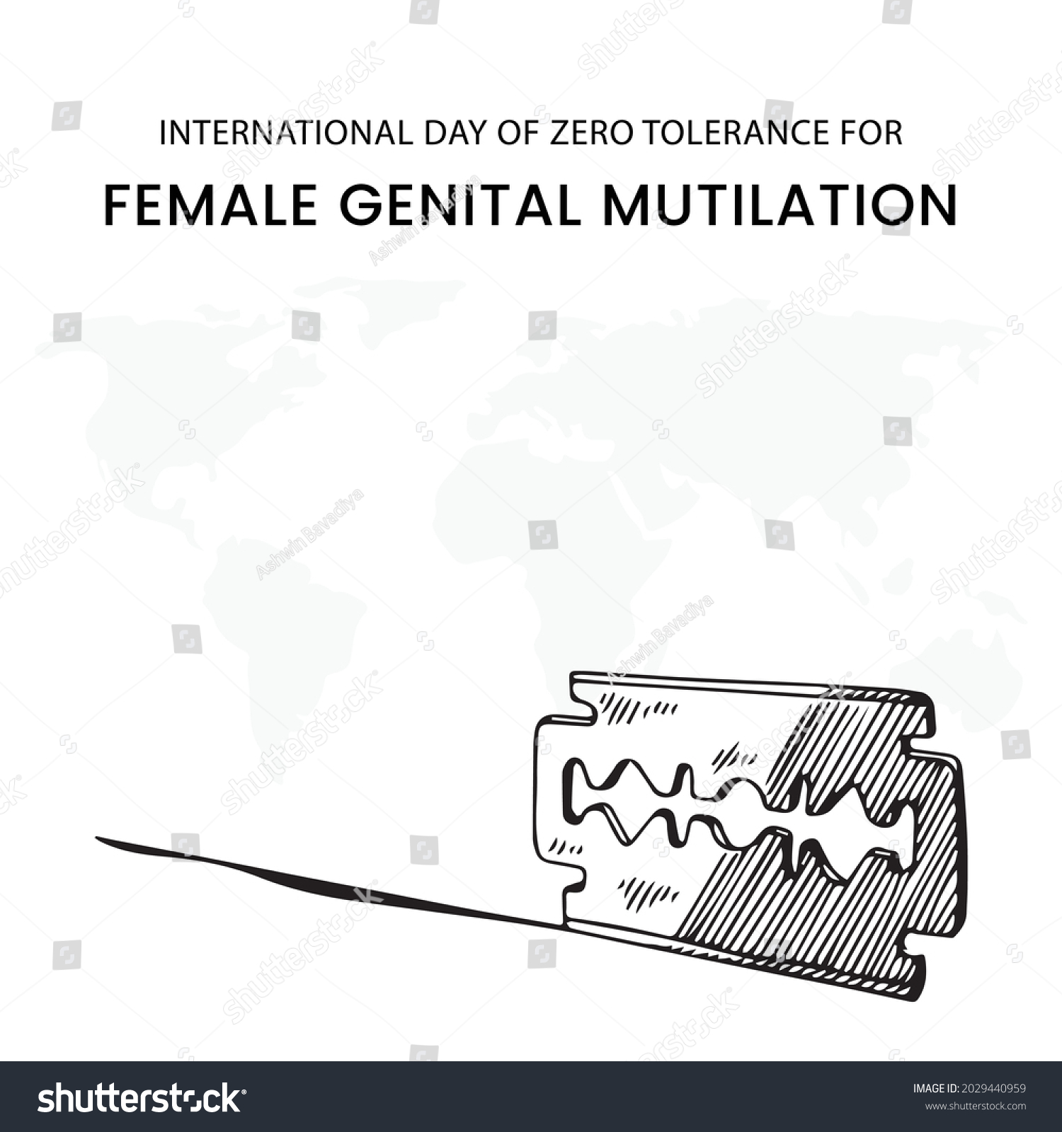 International Day Zero Tolerance Female Genital Stock Vector Royalty Free 2029440959 8669