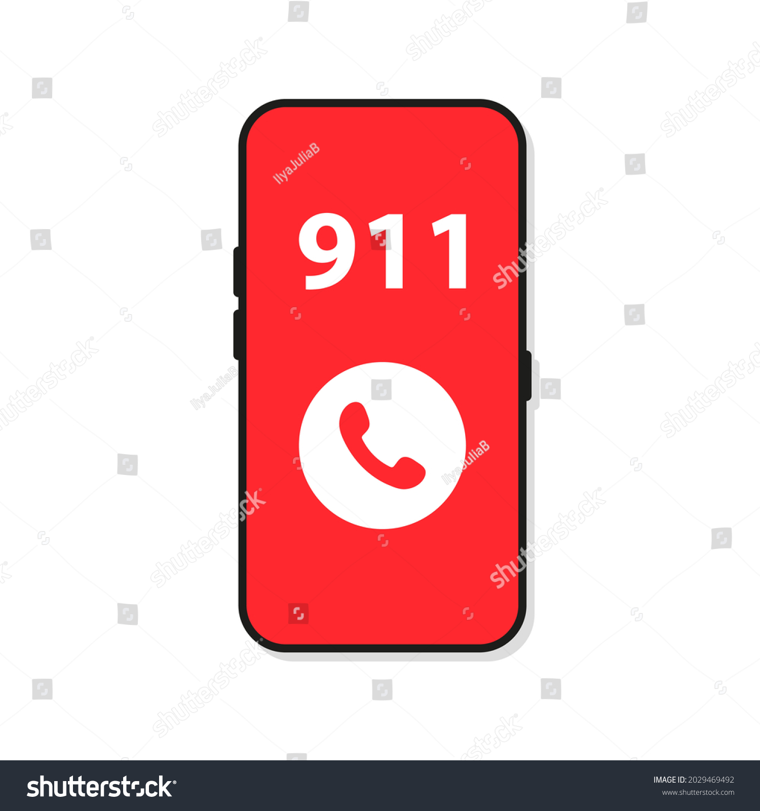 Emergency Call Call 911 Flat Design Stock Vector (Royalty Free ...