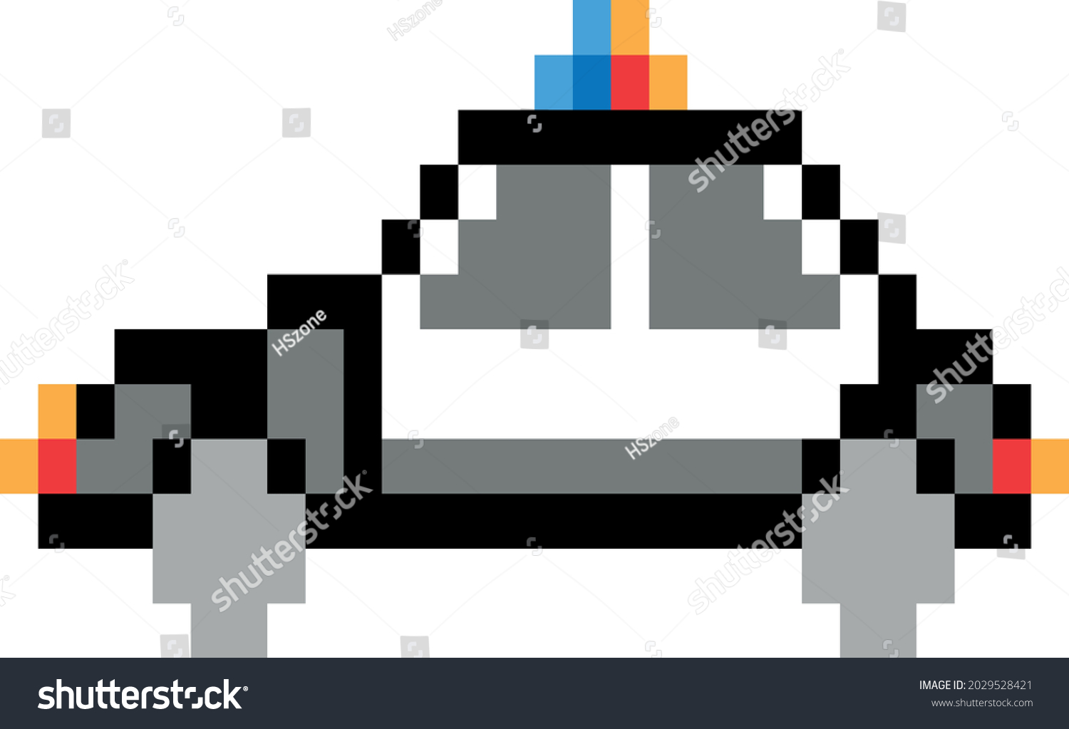 Police Car Pixel Art Isolated On Stock Vector (Royalty Free) 2029528421 ...