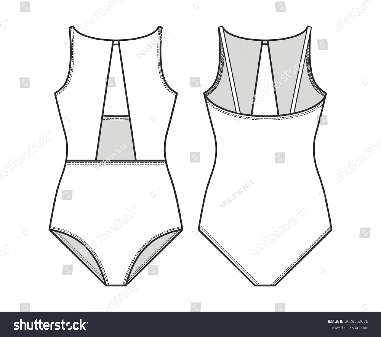 Fashion Technical Drawing Swimsuit Stock Vector (Royalty Free ...