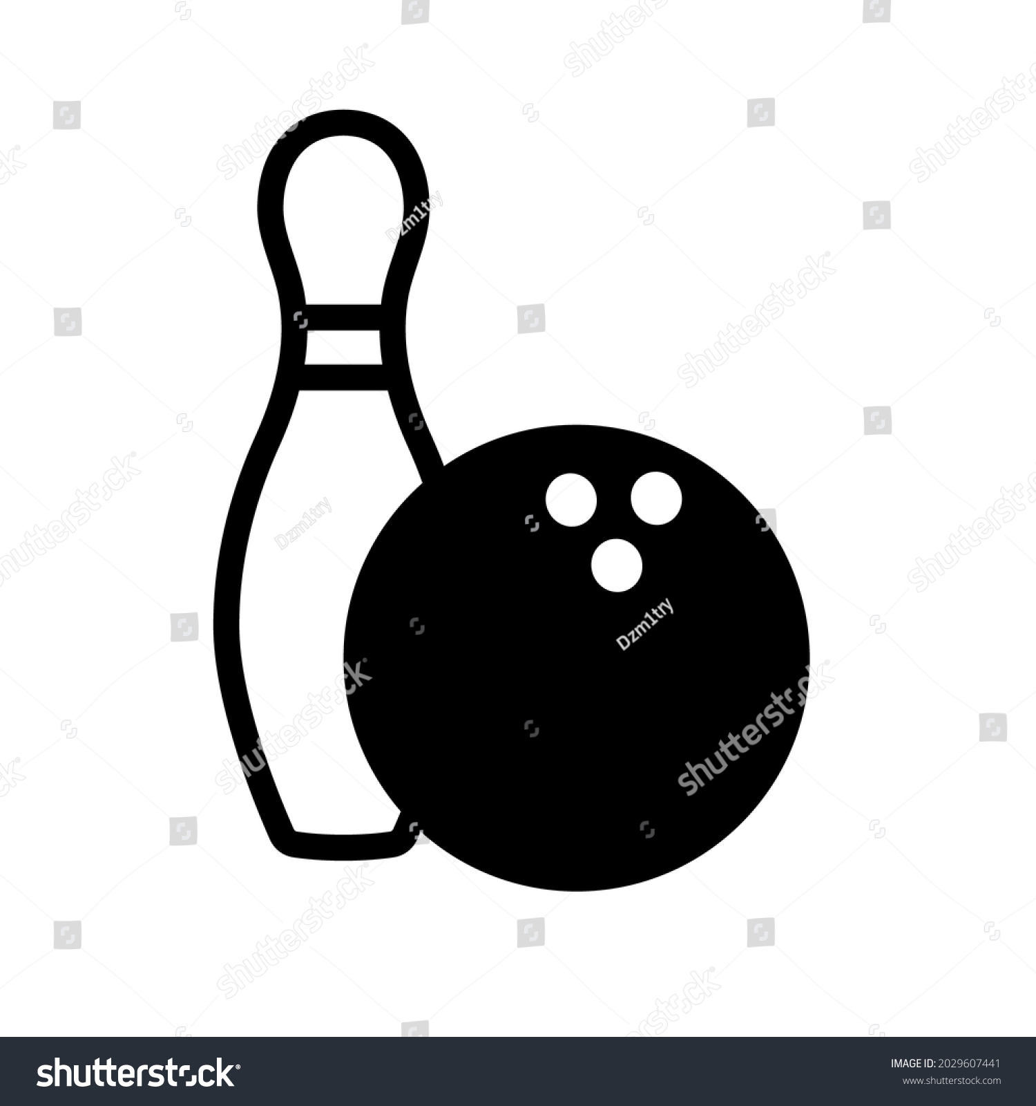 Bowling Black Icon Clipart Image Isolated Stock Vector (Royalty Free ...