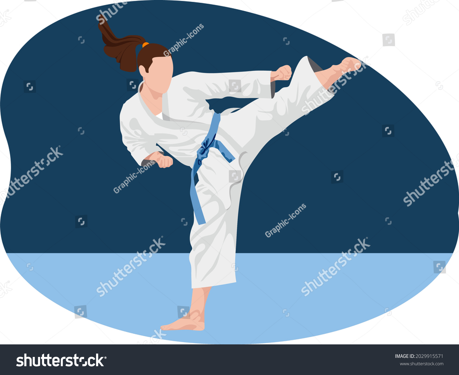 Female Karate Player Beautiful Illustration Stock Illustration 2029915571 Shutterstock 7853