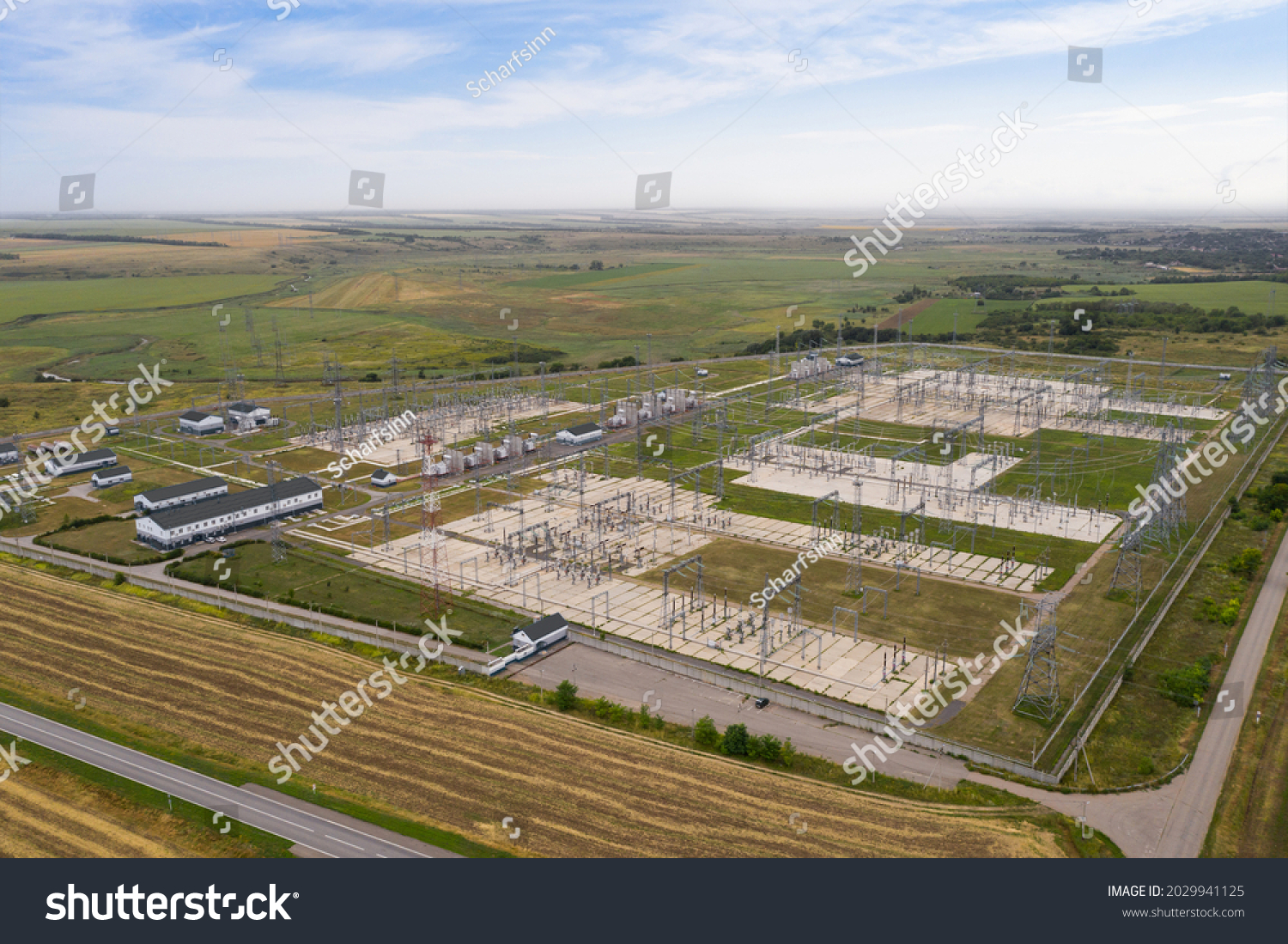 Aerial View Electrical Power Station Stock Photo 2029941125 | Shutterstock