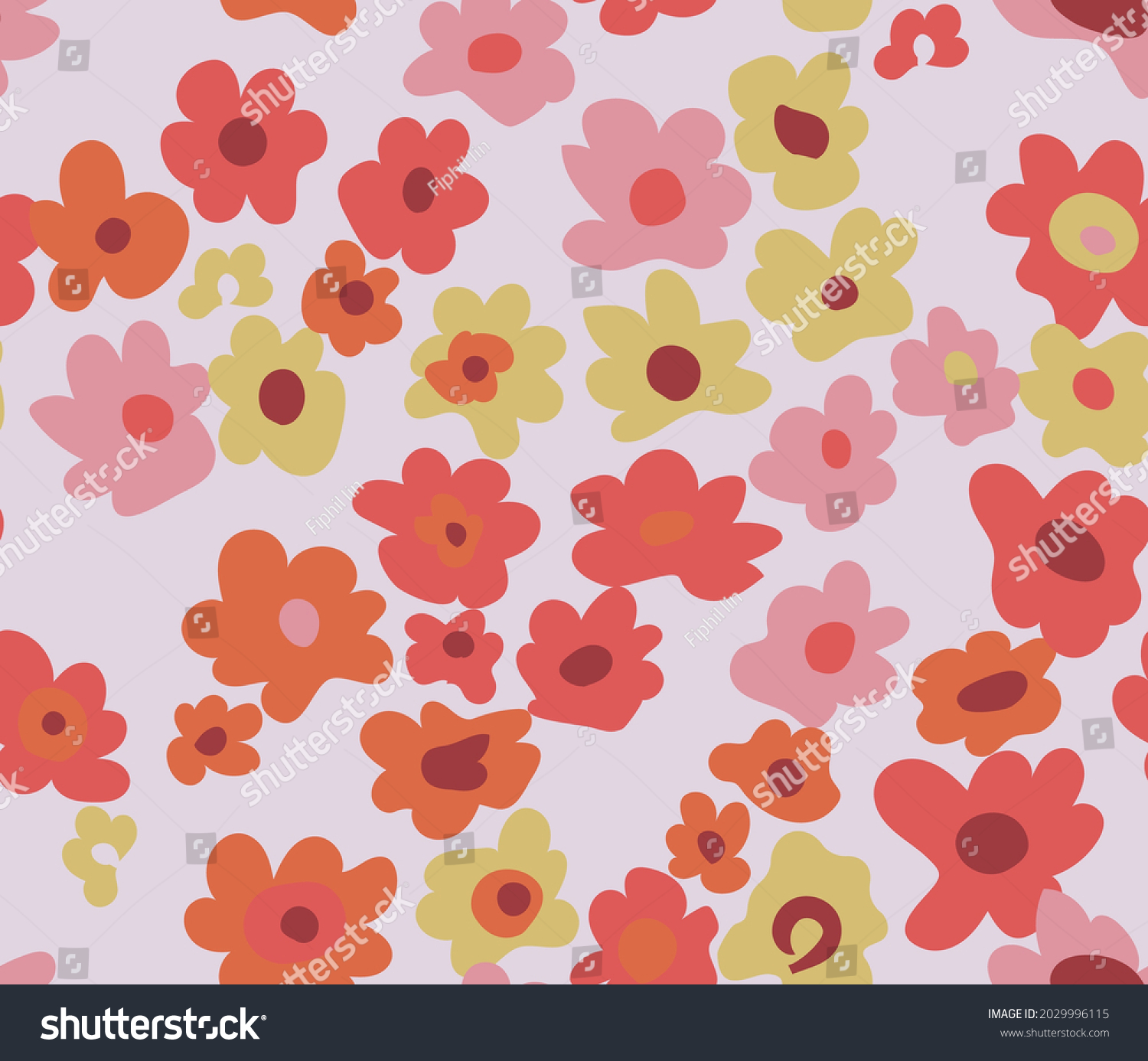 Cut Hand Draw Flower Pattern Stock Vector (Royalty Free) 2029996115 ...