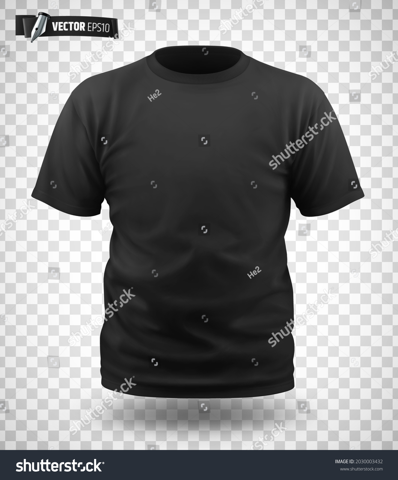 Vector Realistic Illustration Black Tshirt On Stock Vector (Royalty ...
