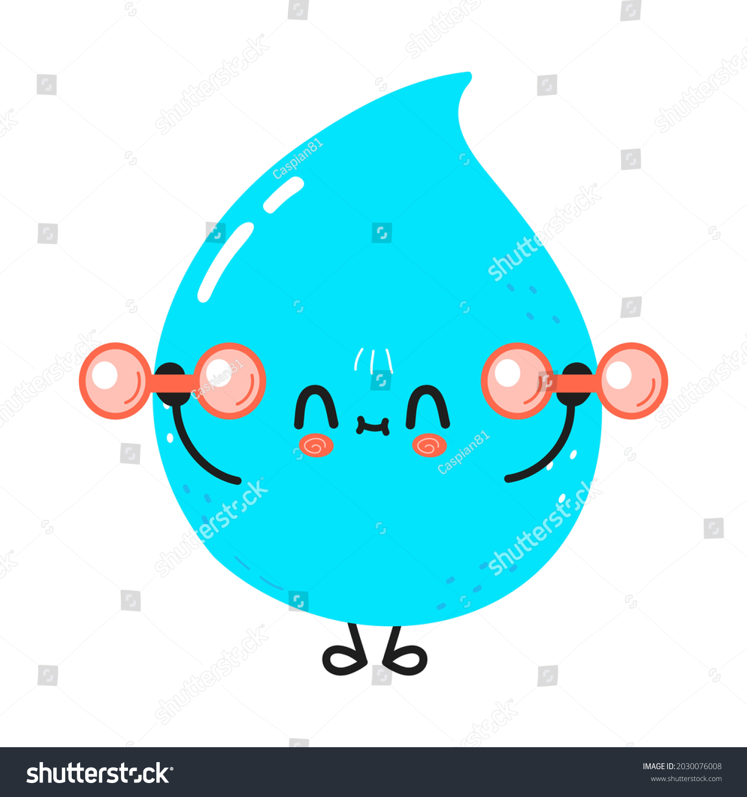 Cute Funny Crying Water Drop Character Stock Vector (Royalty Free ...