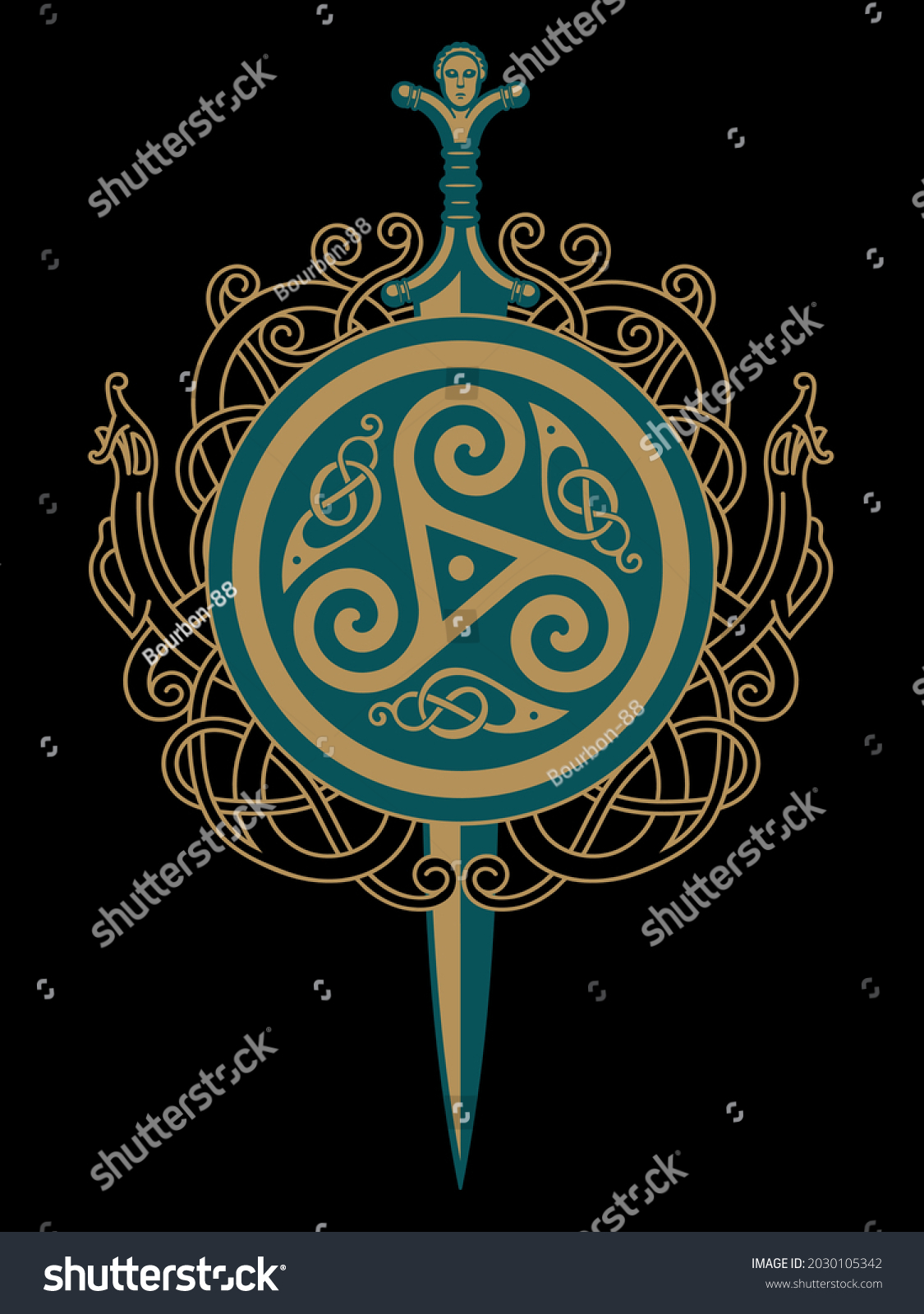 Celtic Viking Design Ancient Celtic Sword Stock Vector (Royalty Free ...