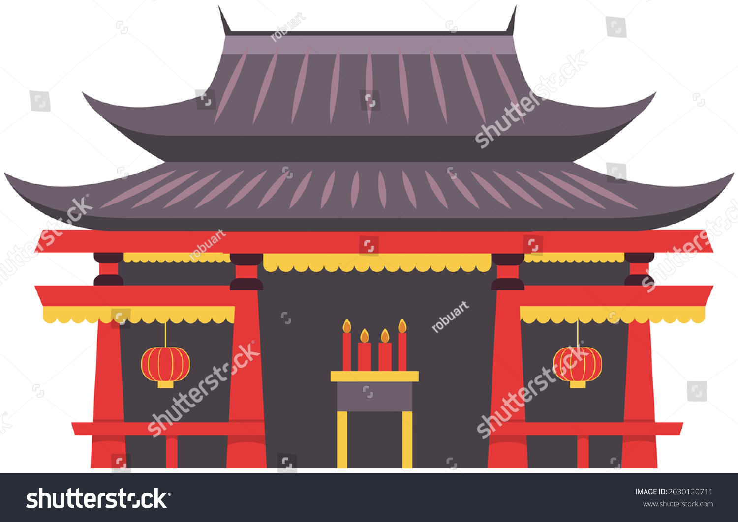 Japanese House Vector Illustration Asian Traditional Stock Vector ...