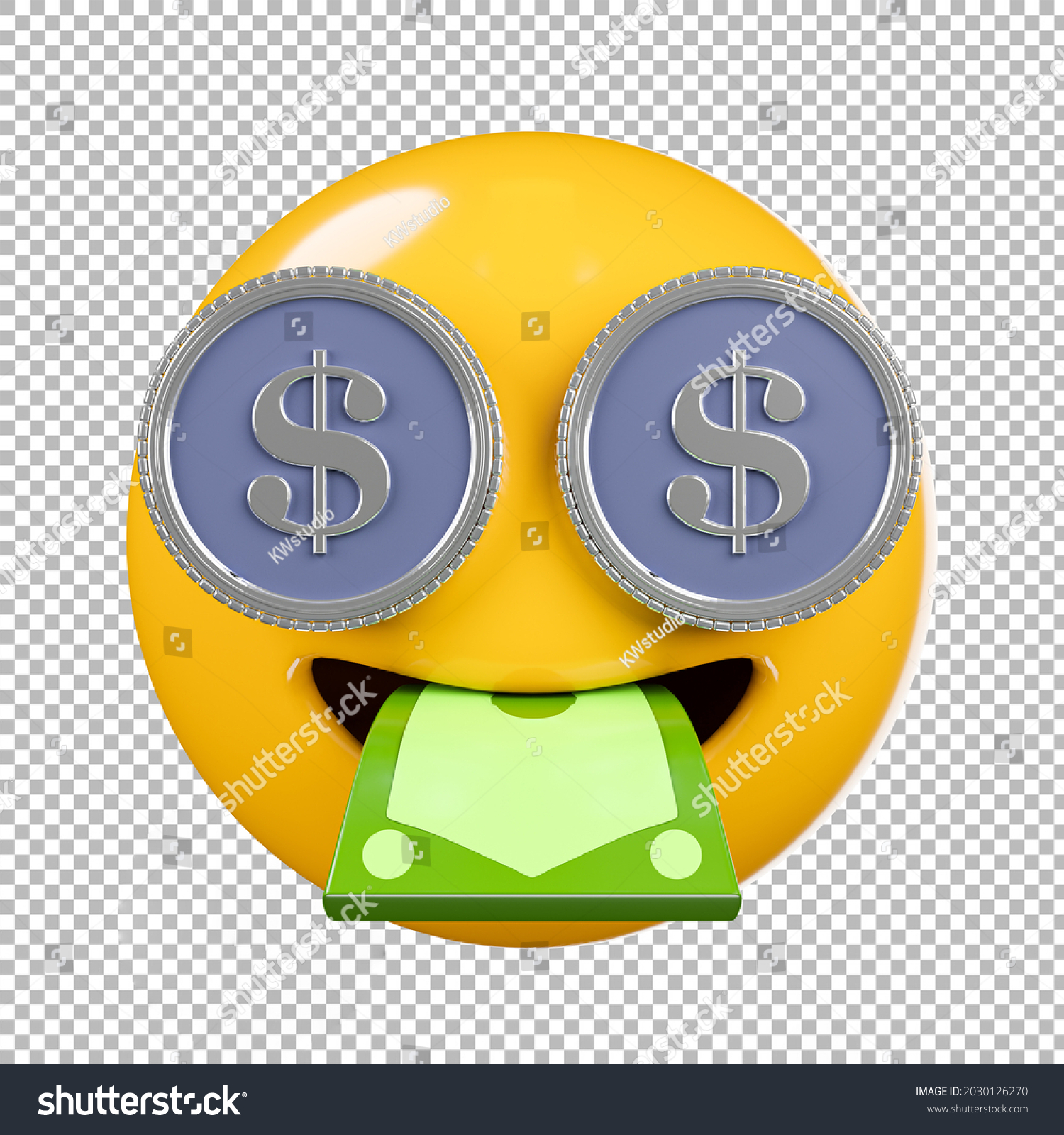 3d Render Emoji Emoticon Transparent Backgroundclipping Stock ...