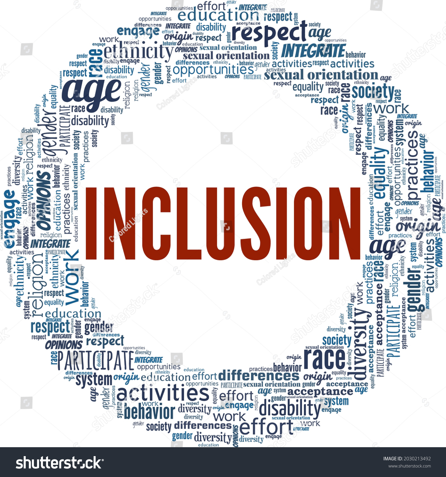 Inclusion Vector Illustration Word Cloud Isolated Stock Vector (Royalty ...