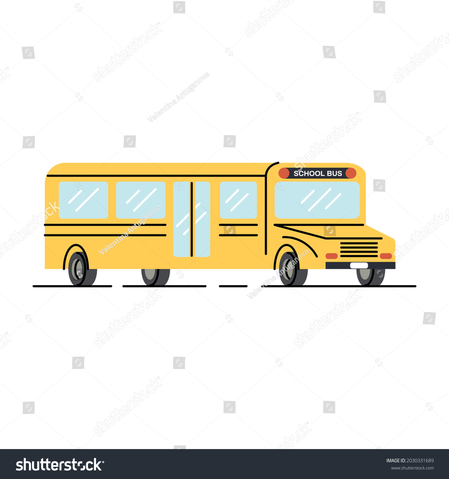 School Bus Icon Vector Illustration School Stock Vector (Royalty Free ...