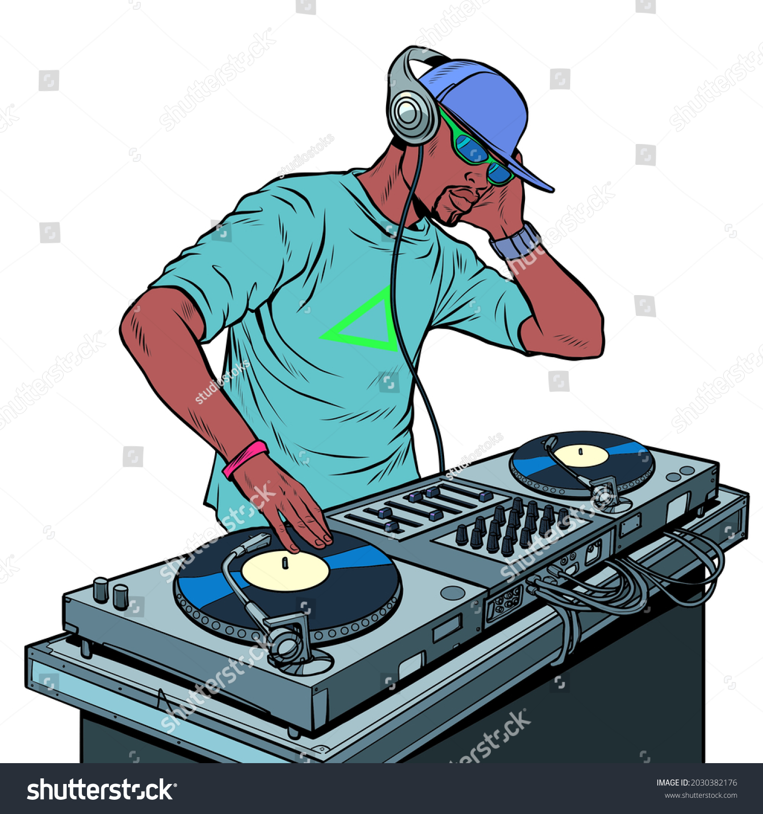 DJ vector Clipart DJ and Vinyl Turntables