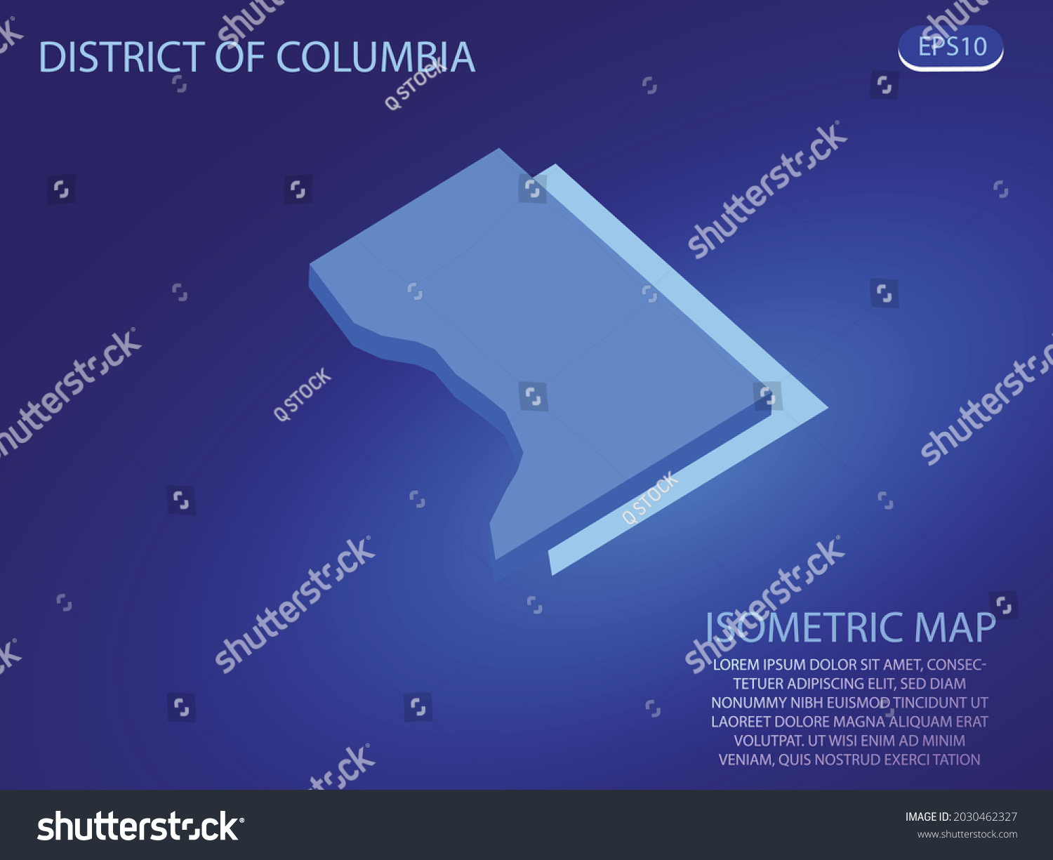 Isometric Map District Columbia Vector Modern Stock Vector Royalty Free 2030462327 Shutterstock 