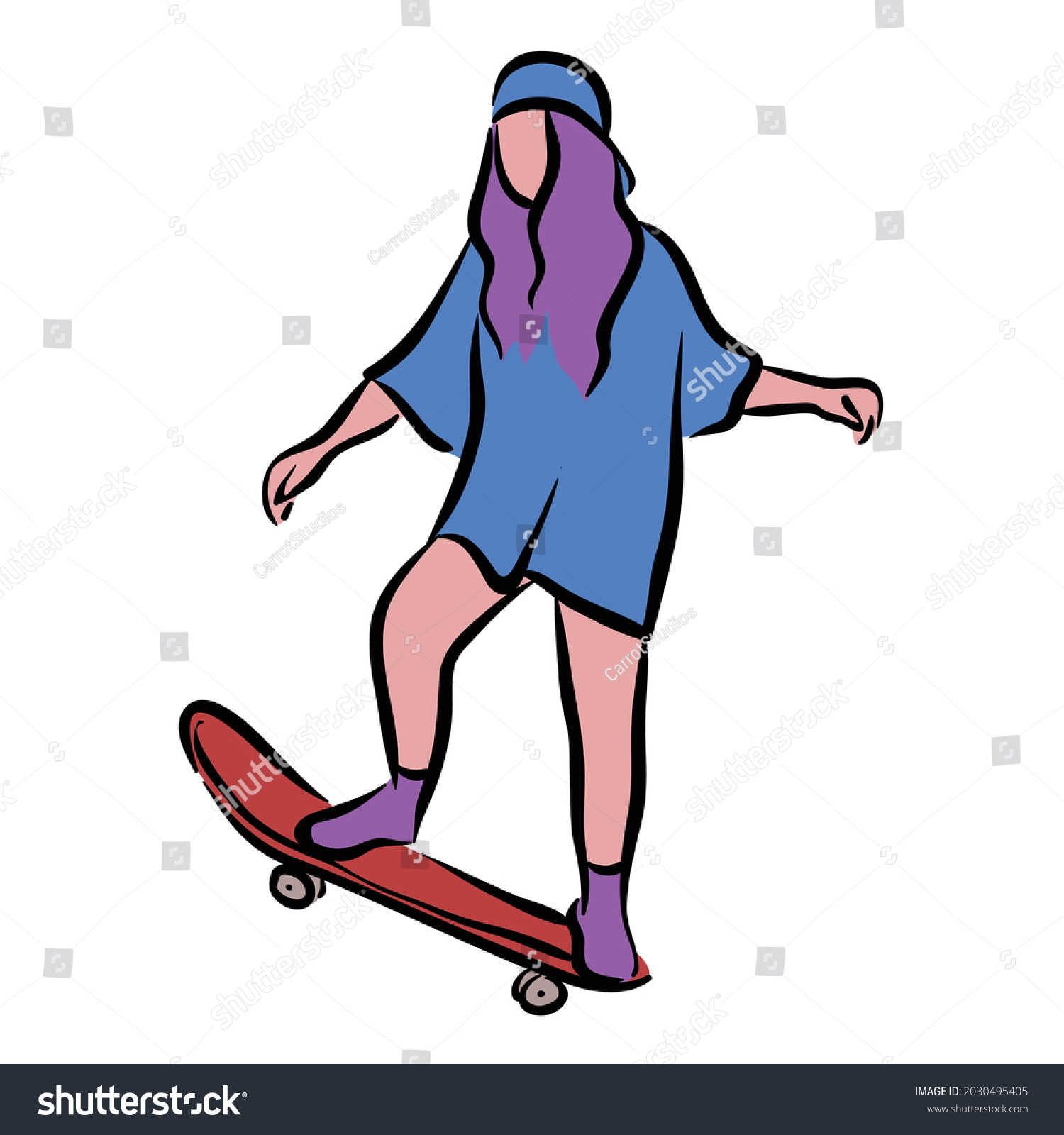 Skating Sexy Woman Clip Art Stock Vector Royalty Free 2030495405 Shutterstock