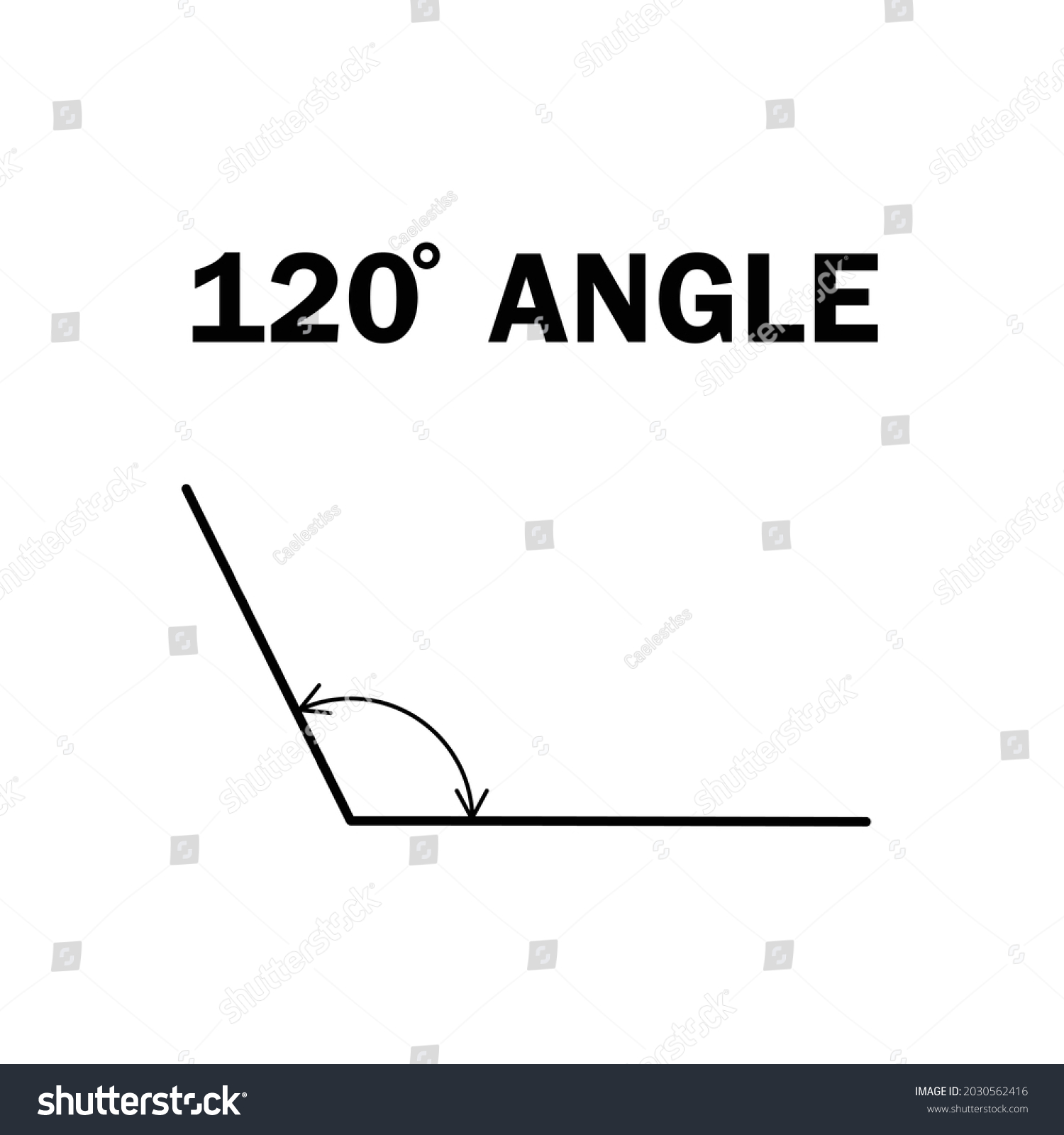 120 Degree Angle Geometric Mathematical Angle: เวกเตอร์สต็อก (ปลอดค่า ...