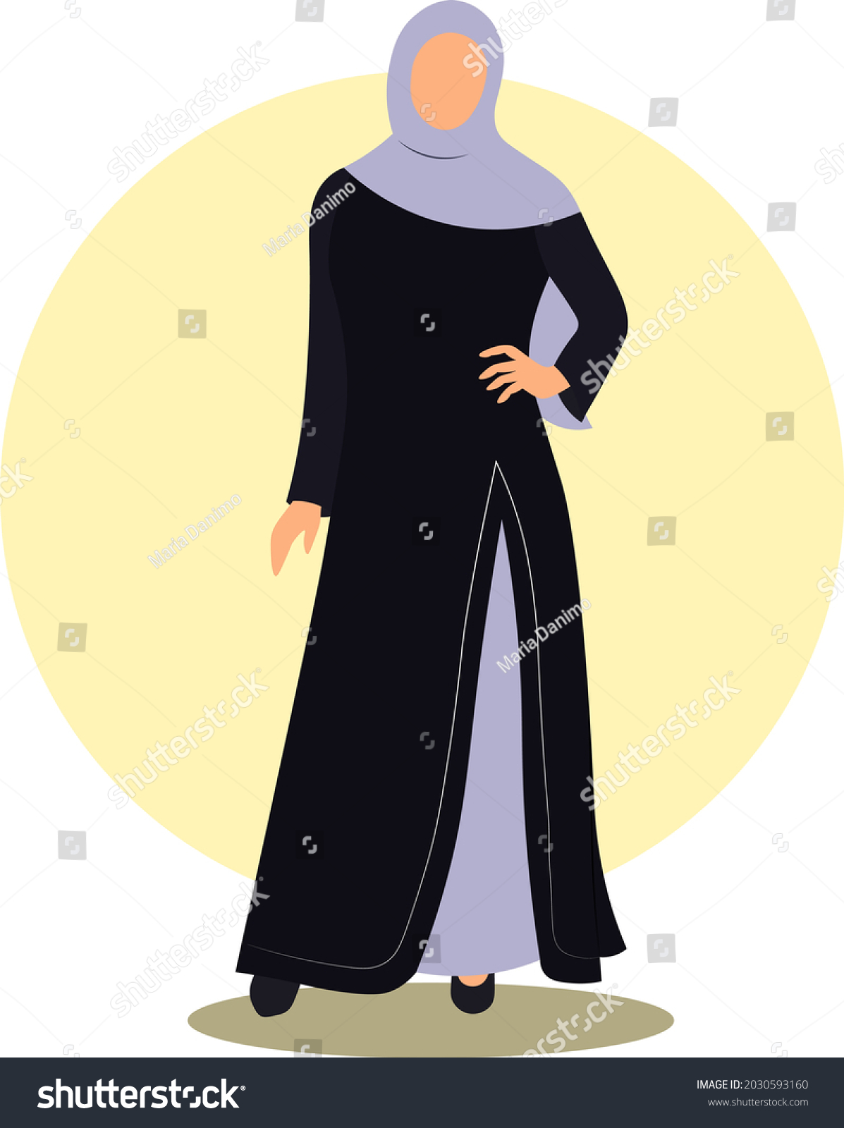 Arabic Young Woman Hijab Muslim Girl Stock Vector (Royalty Free ...