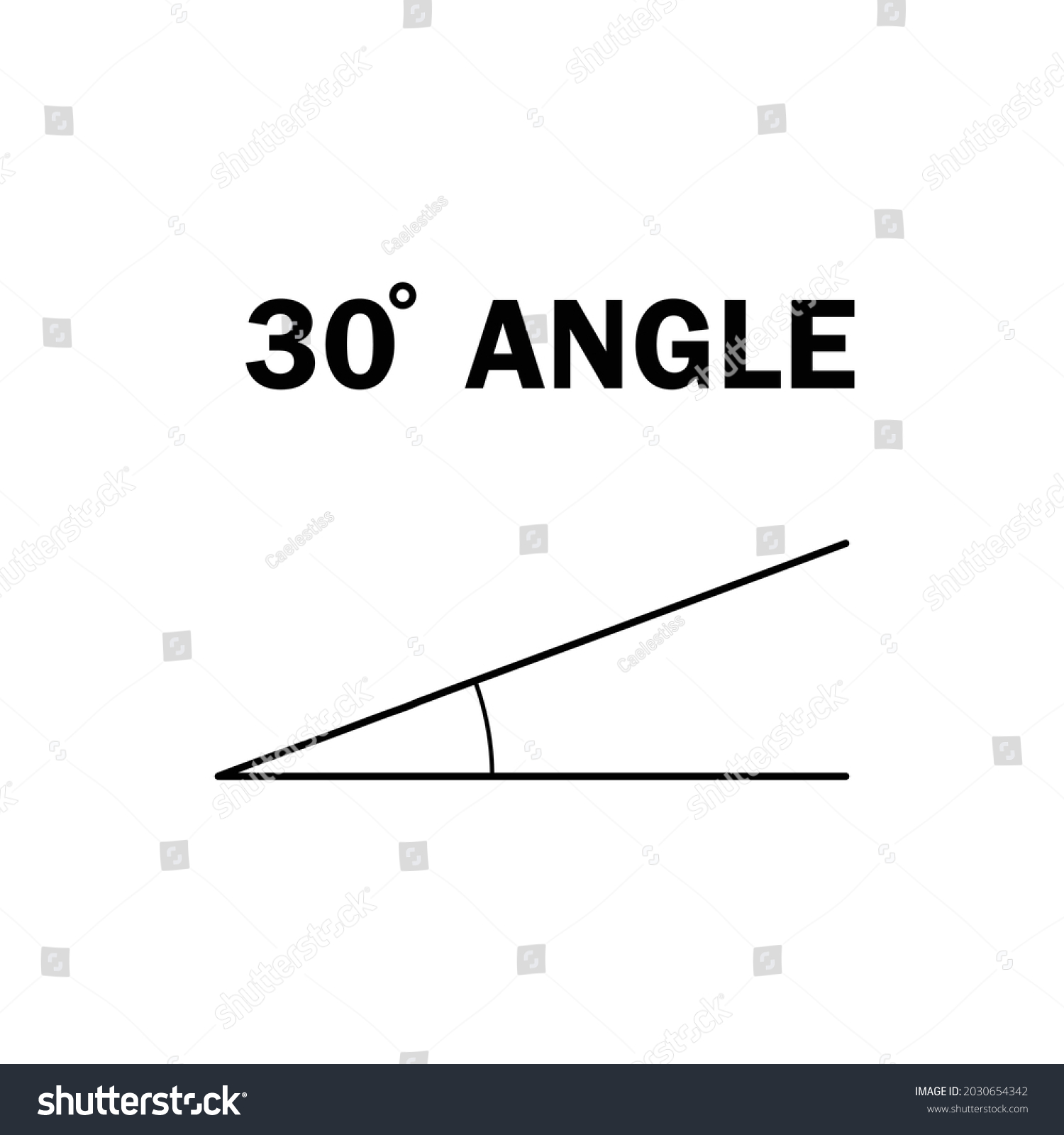 30 Degree Angle Geometric Mathematical Angle Stock Vector (Royalty Free ...