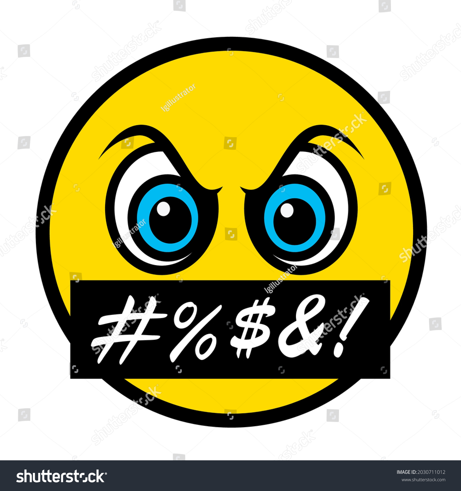 Angry Face Emoji Swearing Isolated On Stock Vector Royalty Free 2030711012 Shutterstock