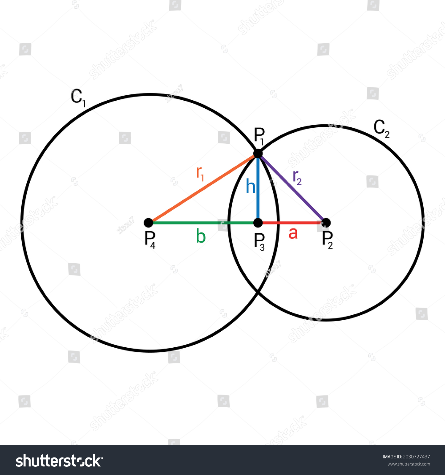 Two Points Intersection Two Circles Stock Vector Royalty Free 2030727437 Shutterstock 6501