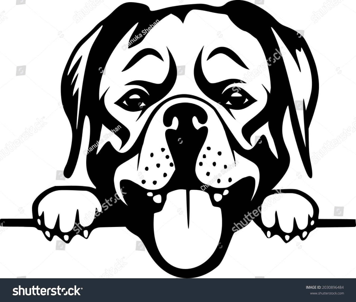 Rottweiler Smiling Dog Breed Logo Clipart Stock Vector (Royalty Free ...