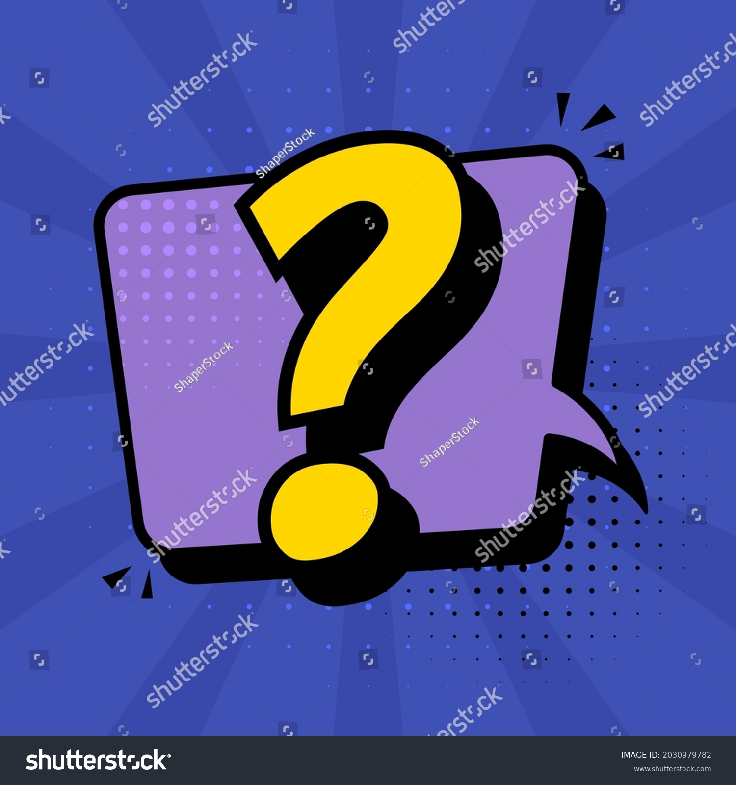 Question Mark Pop Art Style Stock Vector Royalty Free 2030979782