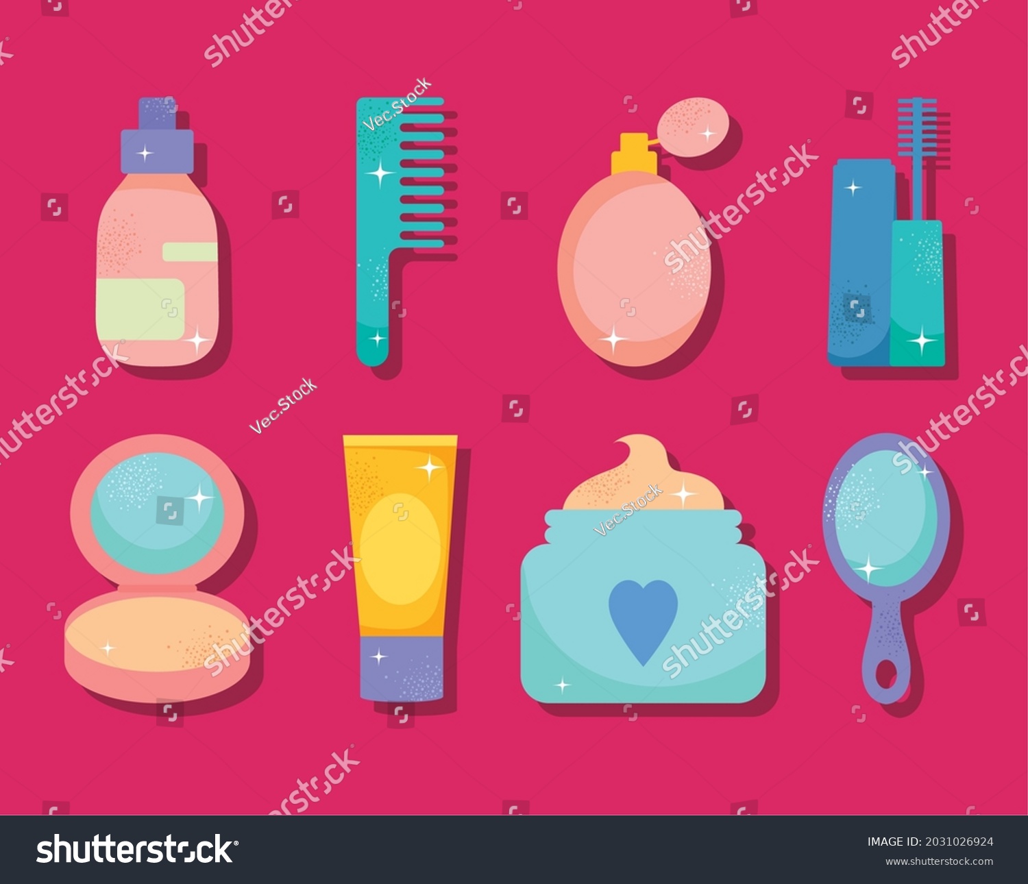 Beauty Makeup Icon Set Stock Vector Royalty Free 2031026924 Shutterstock 6460