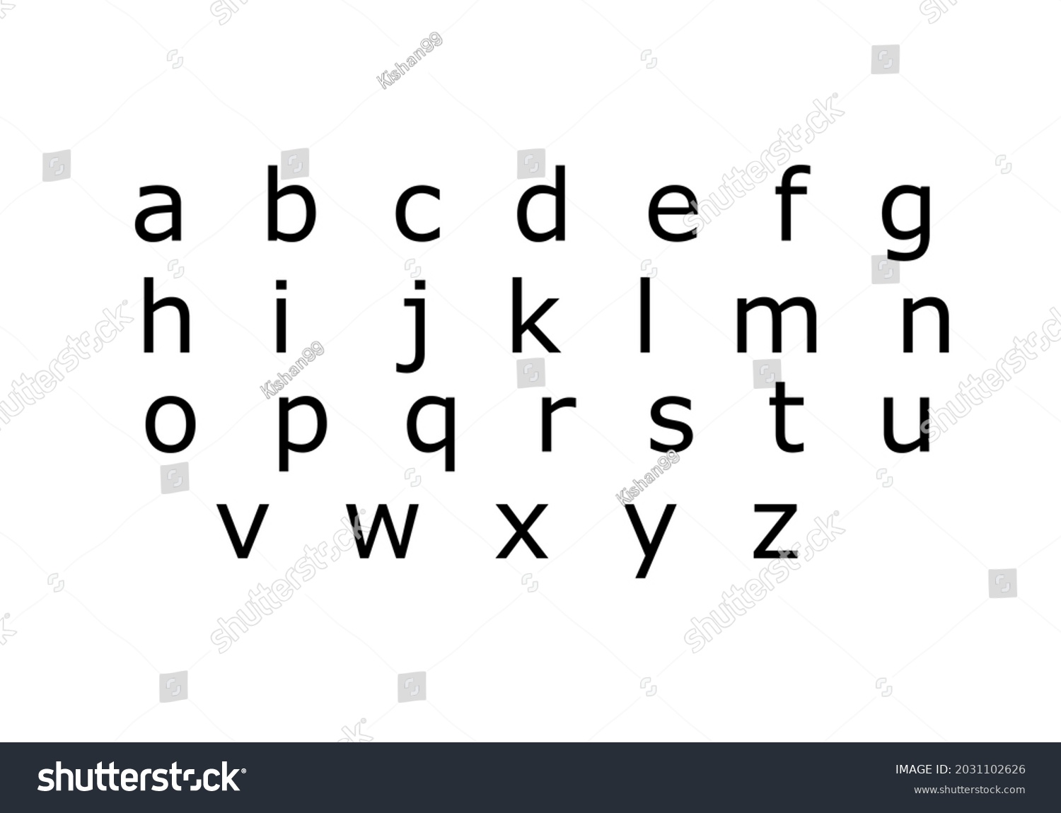 English Alphabets Small Letters Alphabet Fonts Stock Vector Royalty