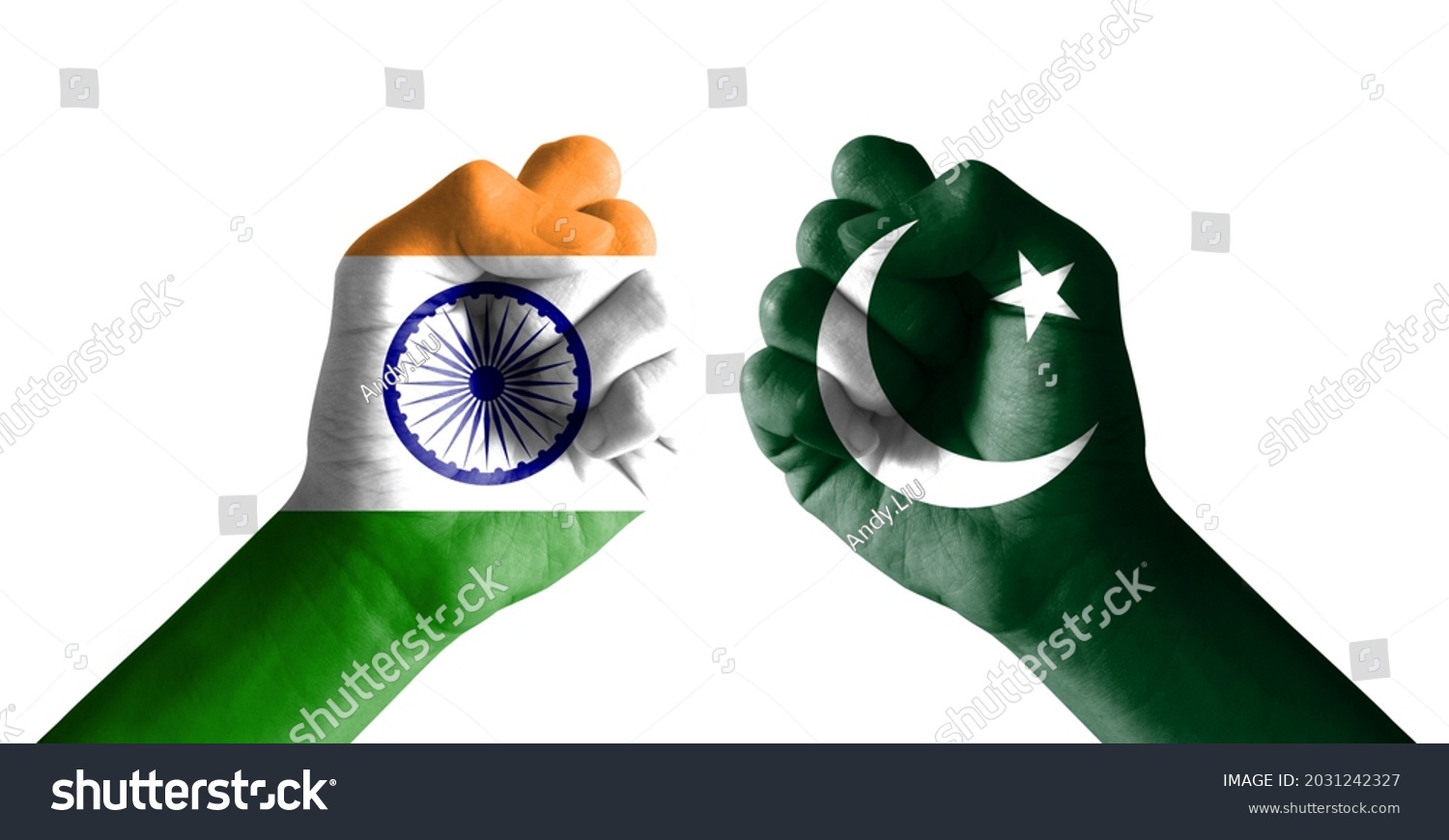 Indian Flag Pakistan Flag 3d Illustration Stock Illustration 2031242327 ...