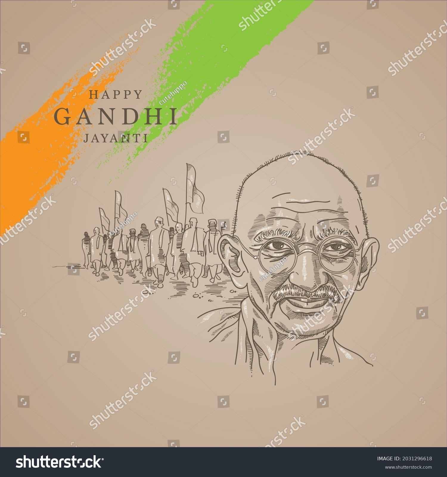 Illustration Mahatma Gandhi Freedom Fighters Background Stock Vector ...