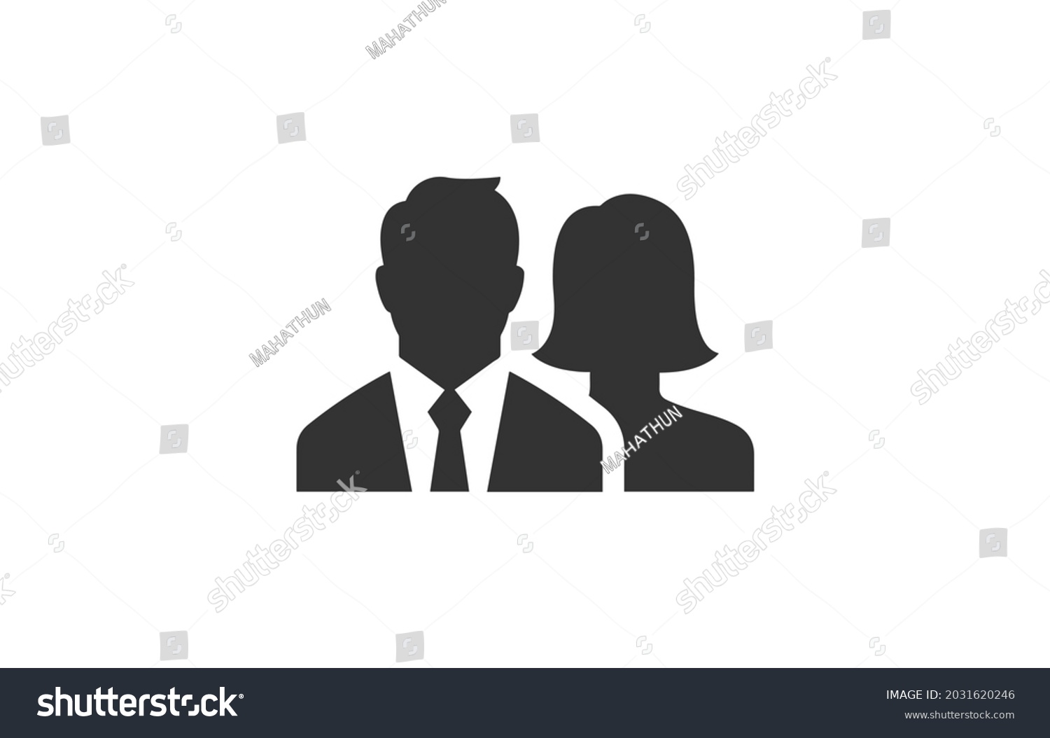 Male Female Business People Icon Couple Stock Vector Royalty Free