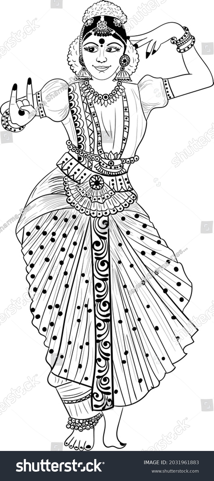 Indian Wedding Clip Art Woman Dancing Stock Vector (royalty Free 