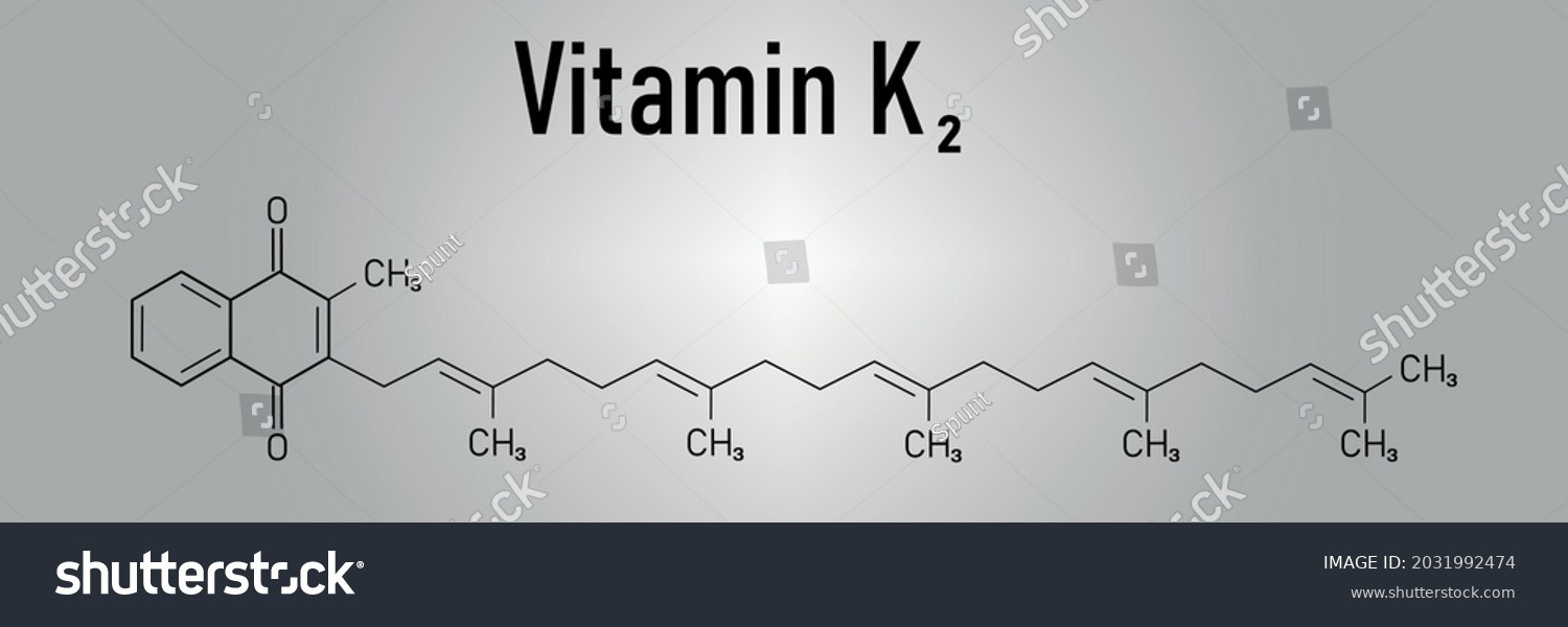 Vitamin K2 Menaquinone Molecule Skeletal Formula Stock Vector (Royalty ...