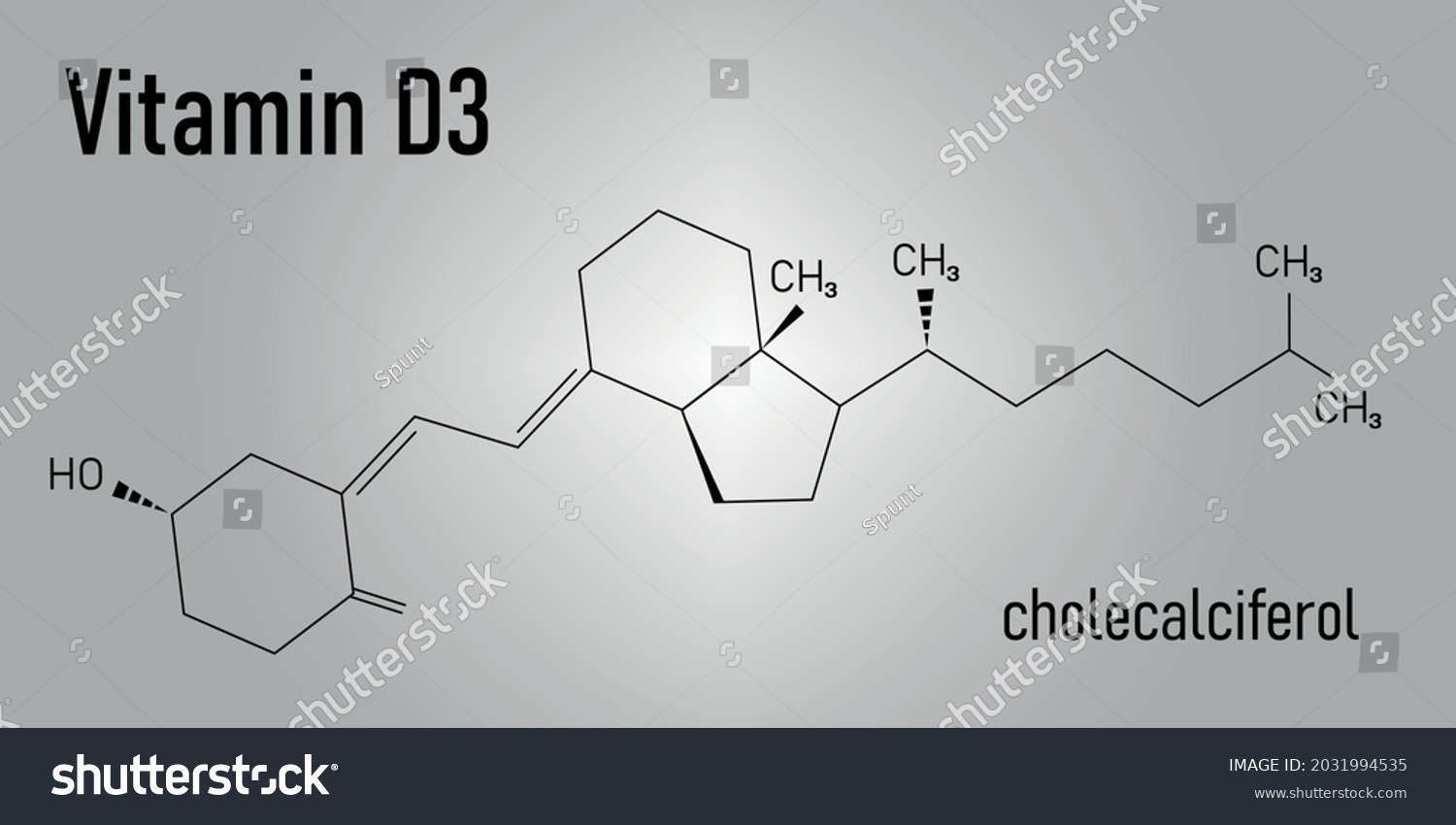 Vitamin D D3 Cholecalciferol Molecule Skeletal Stock Vector Royalty 8062