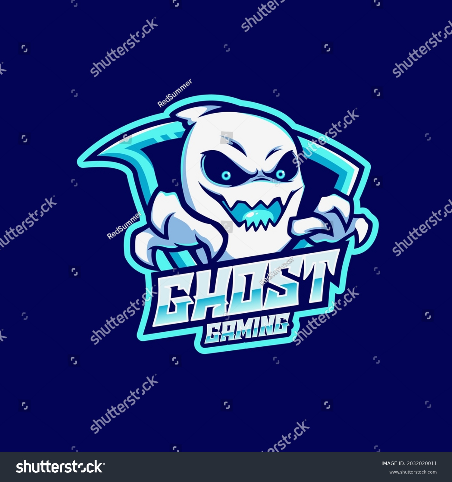 Ghost Gaming Esport Mascot Logo Stock Vector (Royalty Free) 2032020011 ...