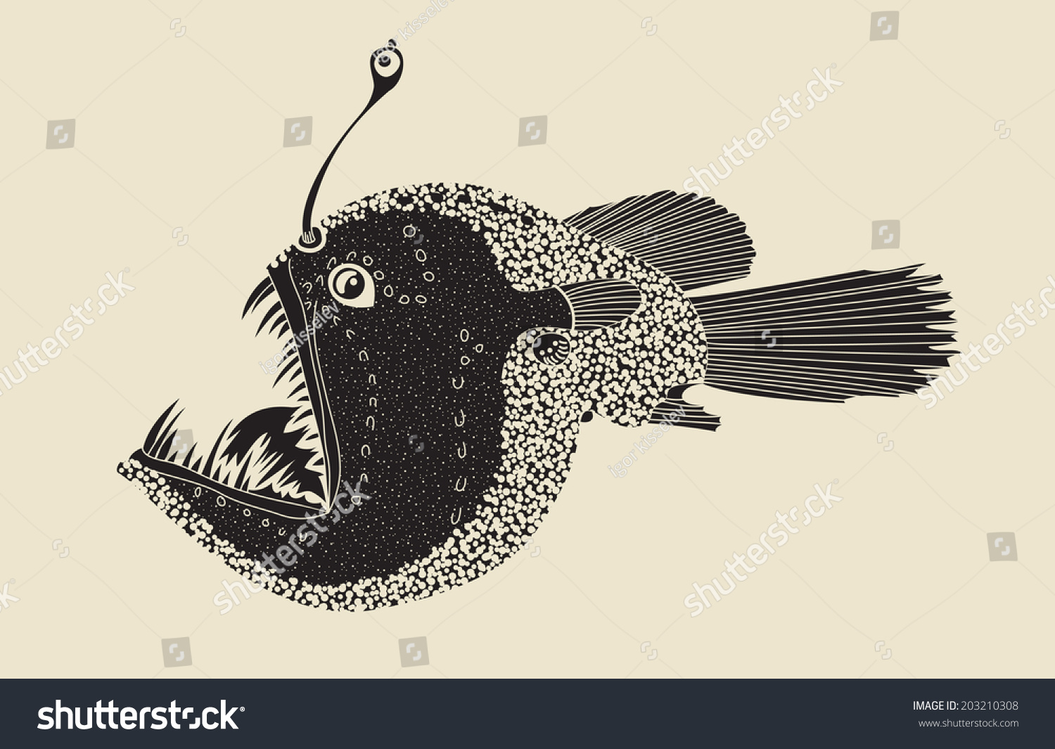 Рыба удильщик вектор