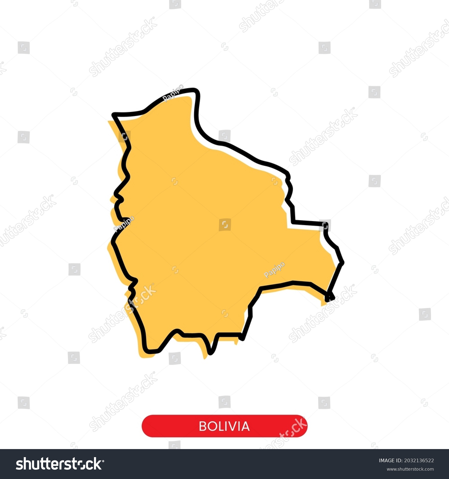 Map Bolivia Vector Design Template Simple Stock Vector Royalty Free   Stock Vector Map Of Bolivia Vector Design Template Simple Style With Editable Stroke 2032136522 