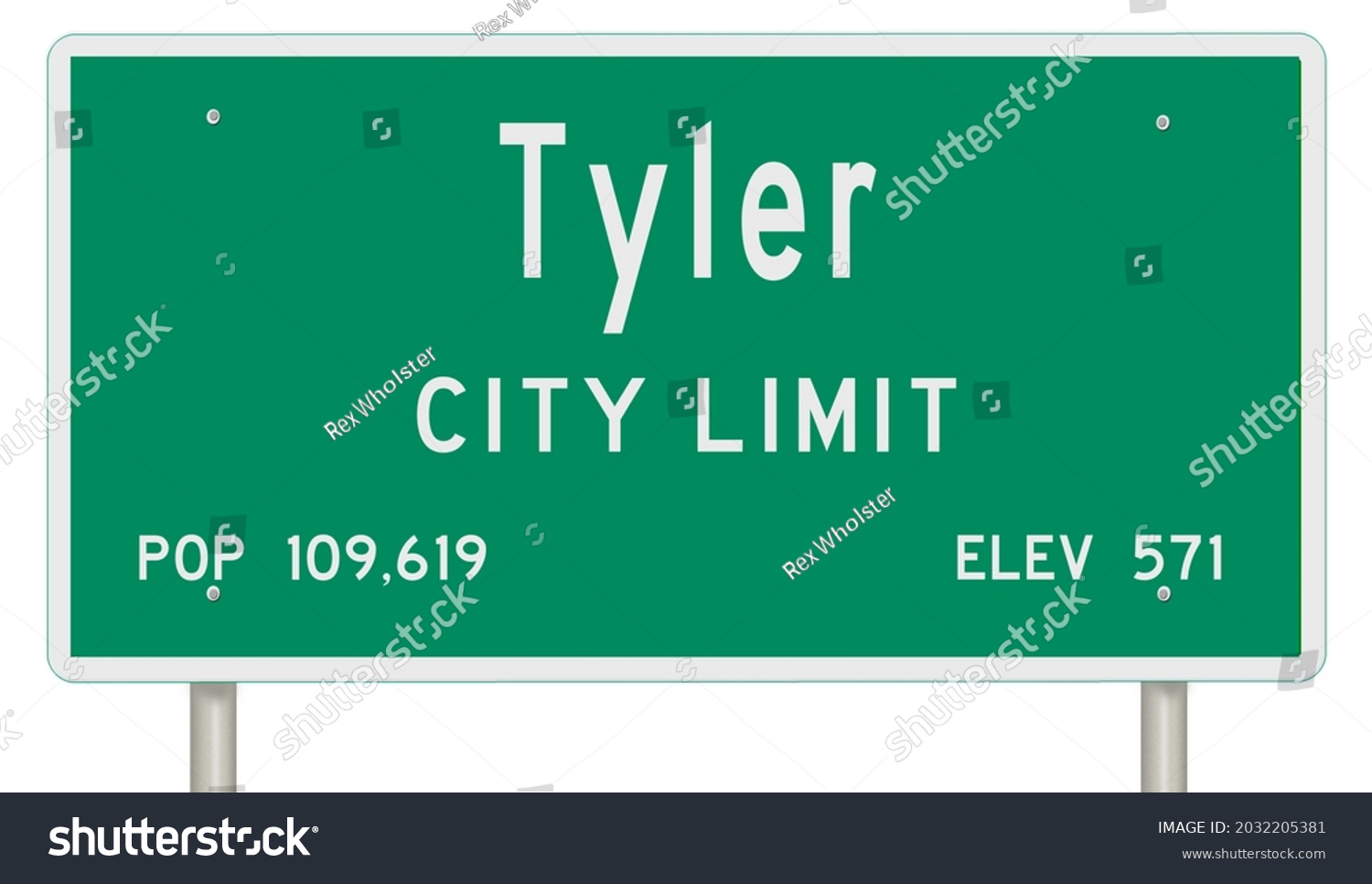 Rendering Green Texas Highway Sign City Stock Illustration 2032205381 ...