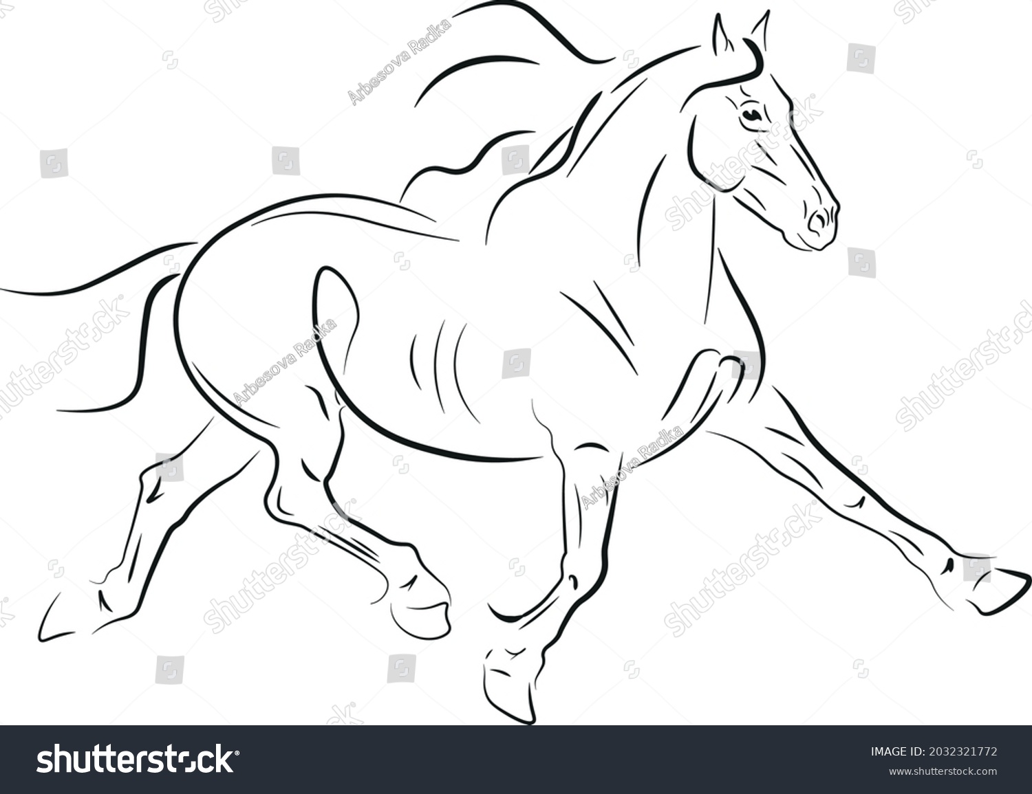 Horse Trot Friesian Vector Black Stock Vector (Royalty Free) 2032321772 ...