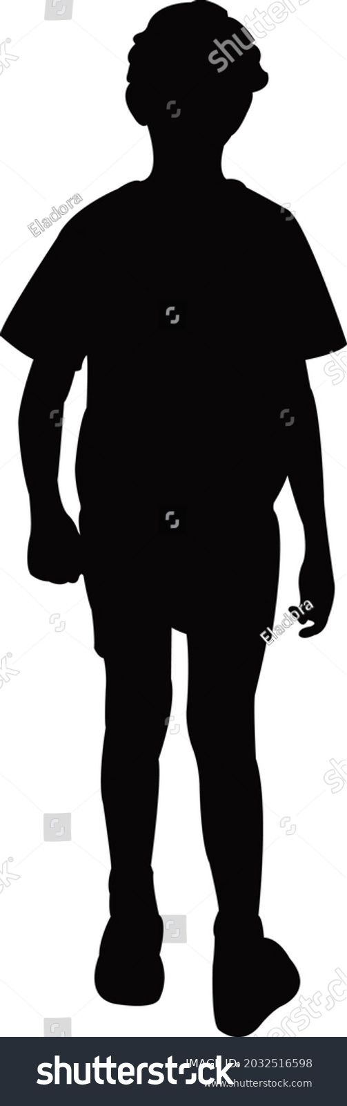 Boy Body Silhouette Vector Stock Vector (Royalty Free) 2032516598 ...