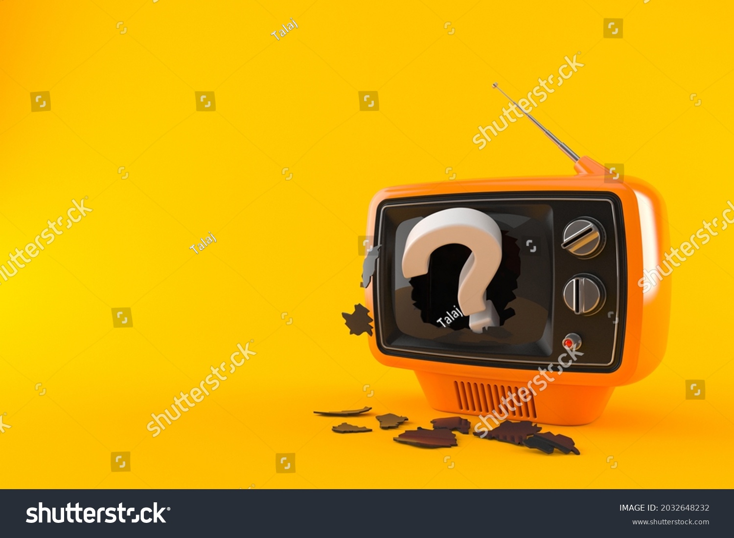 Question Mark Inside Old Tv Isolated Stock Illustration 2032648232 ...