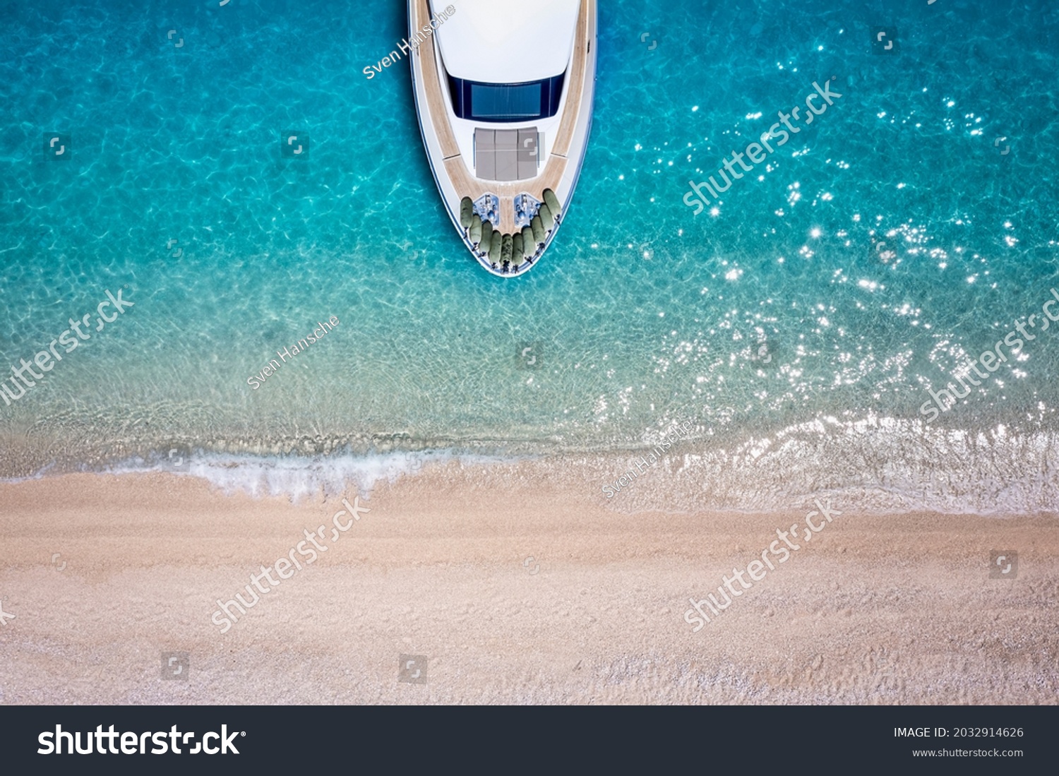 top down view of yacht