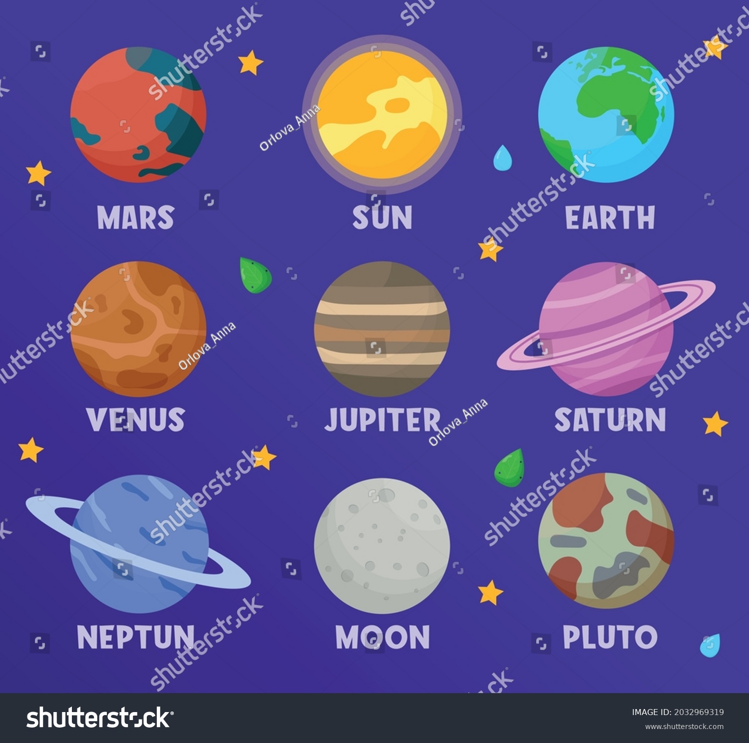 Different Types Planets Solar System Space Stock Vector (Royalty Free ...