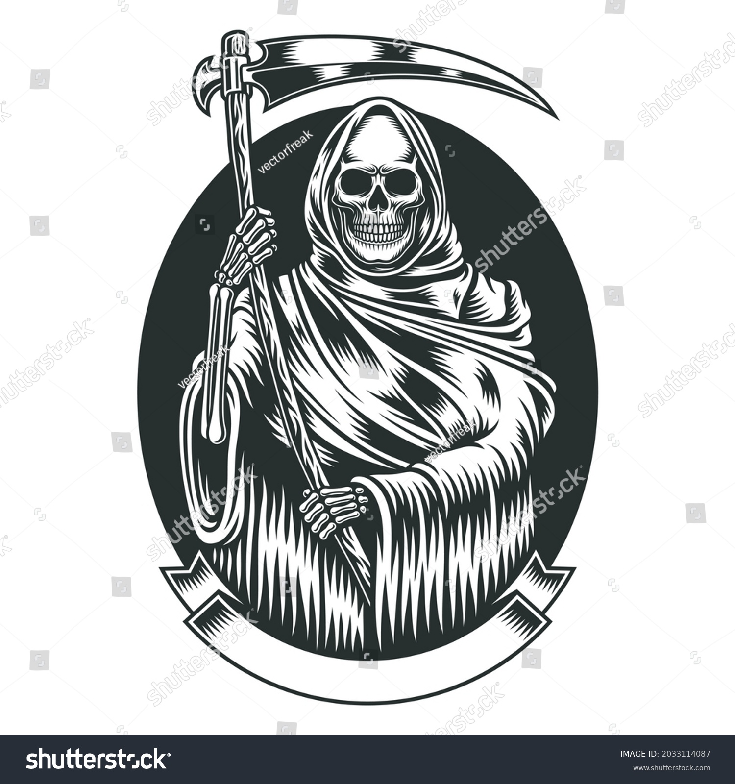 Grim Reaper Scythe Vector Graphic Stock Vector (Royalty Free ...