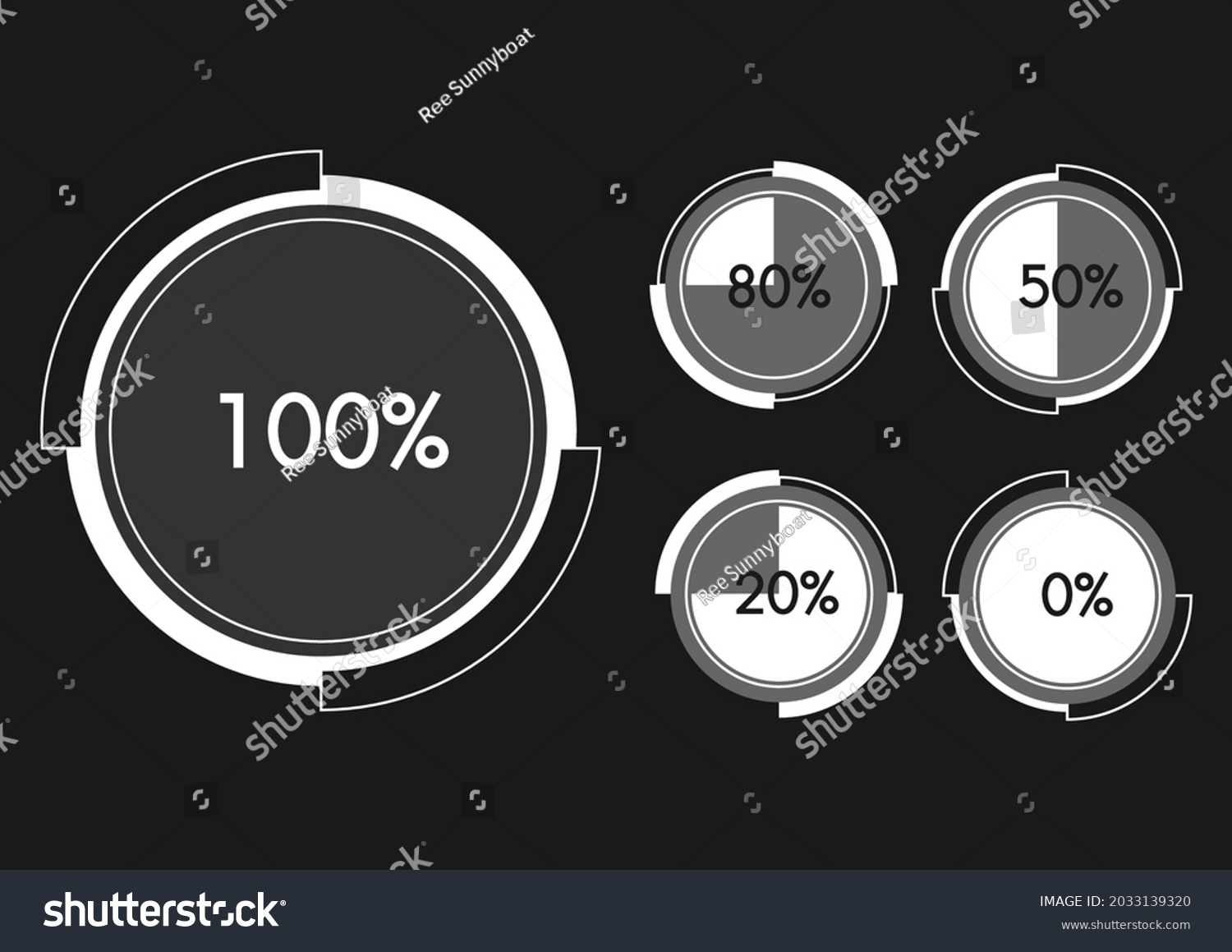 Black White Infographics Circle Pie Chart Stock Vector (Royalty Free