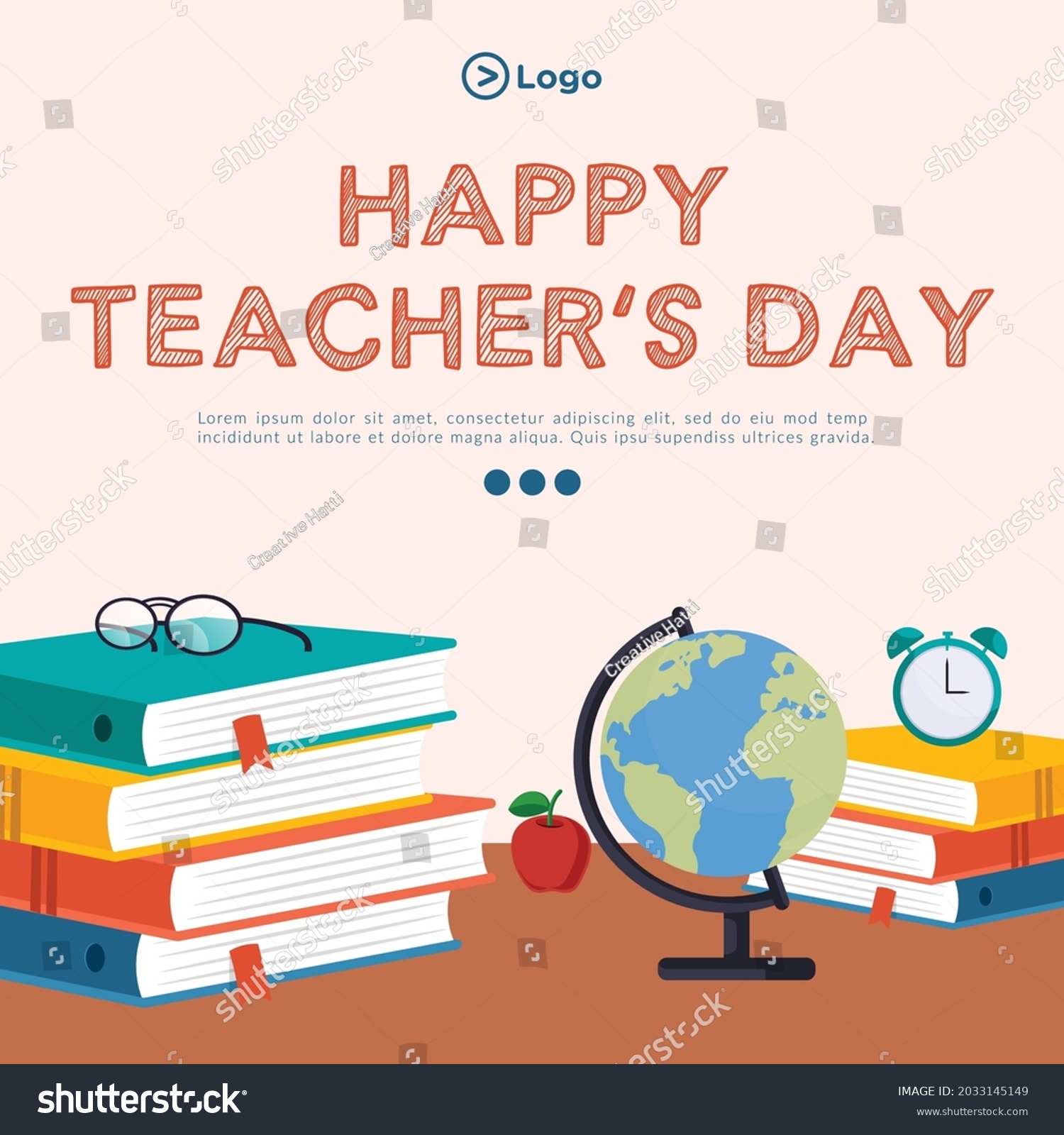 Happy Teachers Day Banner Design Template Stock Vector (Royalty Free ...