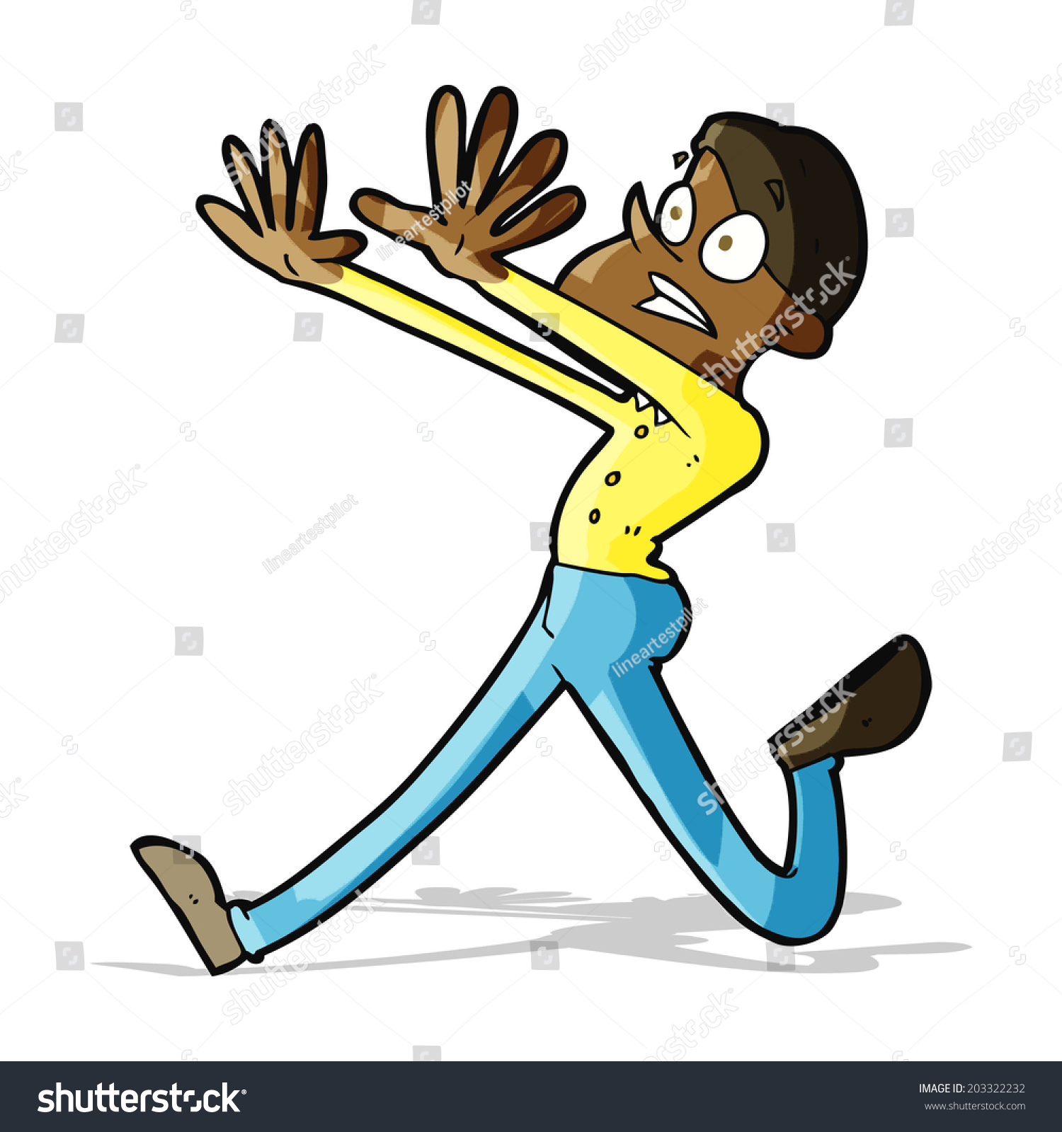 Cartoon Man Running Away Stock Vector (Royalty Free) 203322232 ...