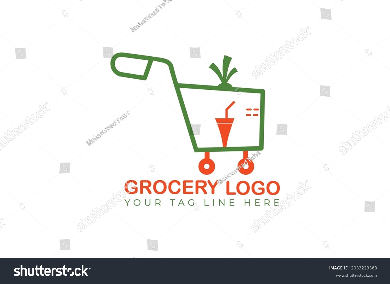 Basket Grocery Logo Design Vector Template Stock Vector (Royalty Free ...